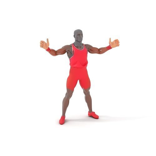 Athletic Runner Rigged and Animated Character Model Low-poly 3D model