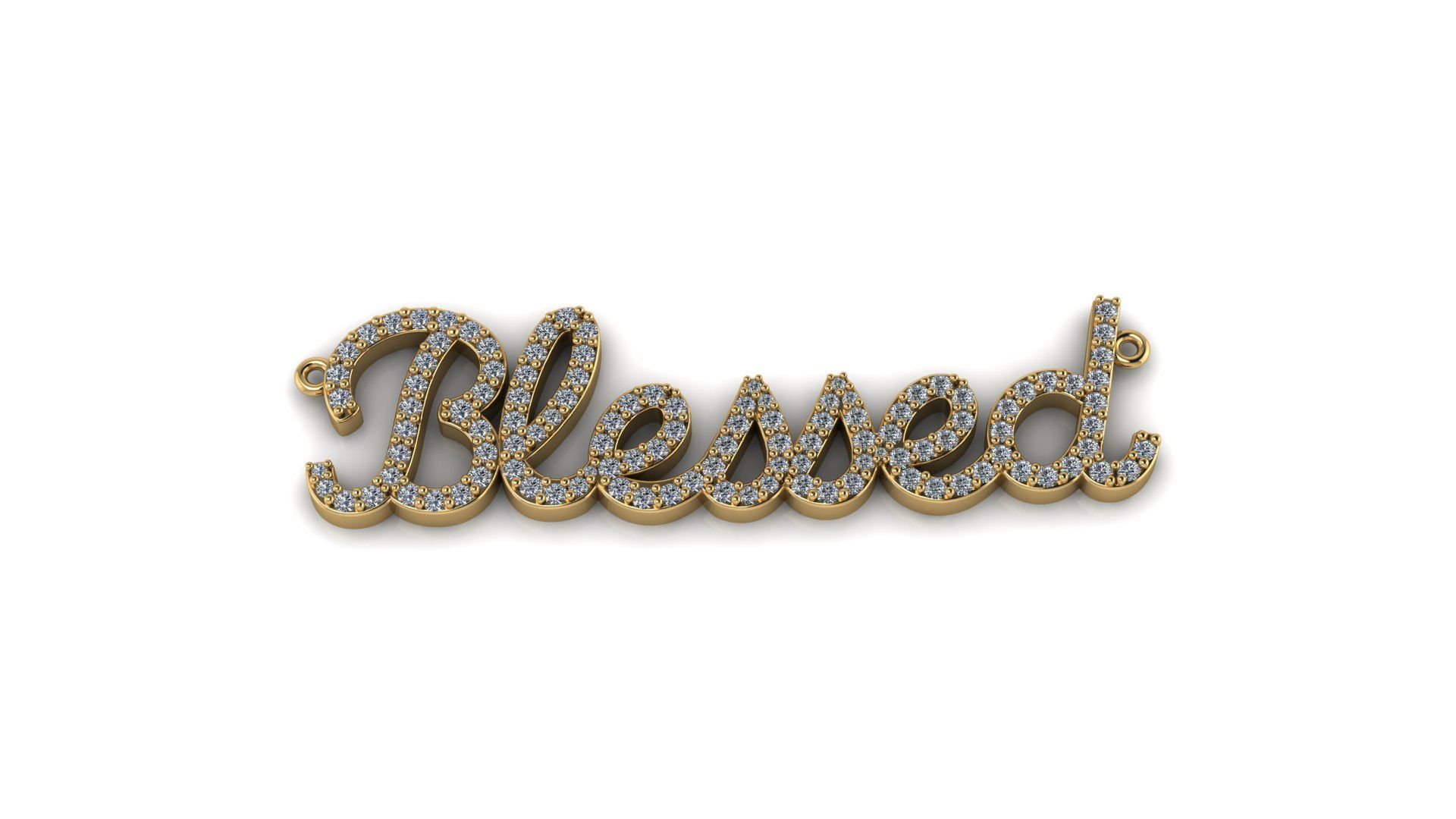 BLESSED Pendant 3D print model_1