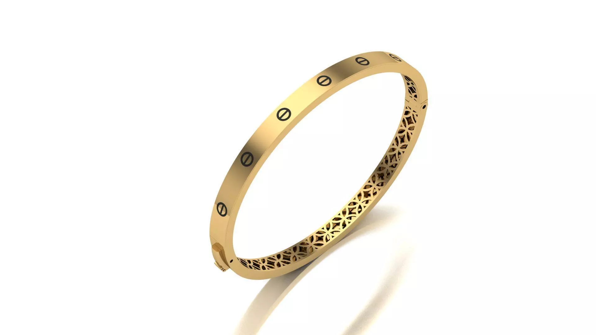 Bracelet and ring Combo Geometric Engraved Style 04 3D print model_0