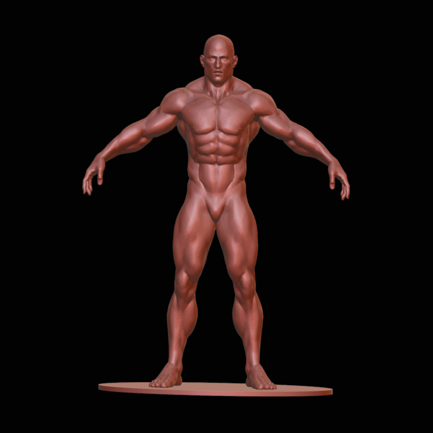 Bodybuilder male figurine 3D print model_1