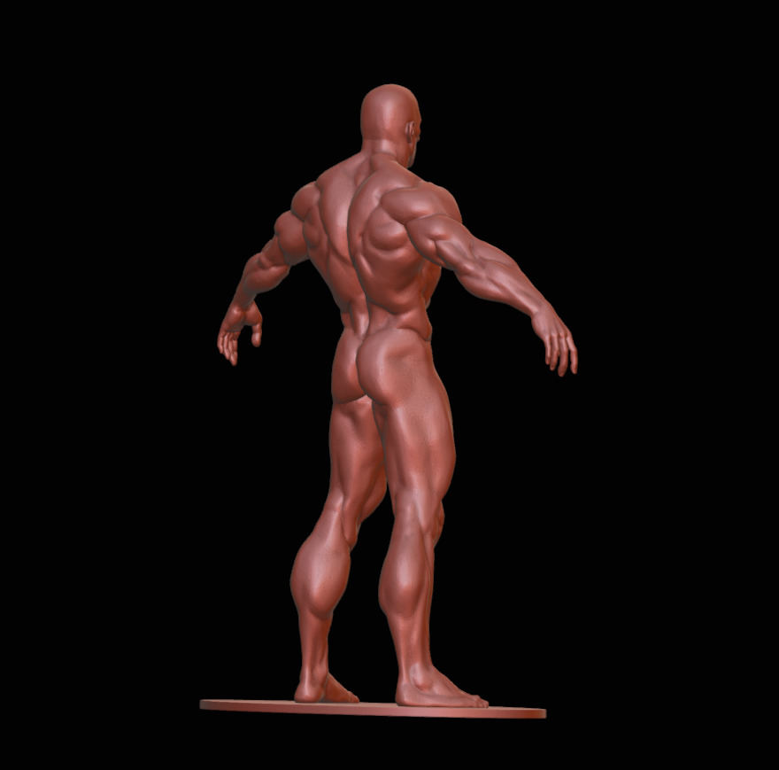 Bodybuilder male figurine 3D print model_4