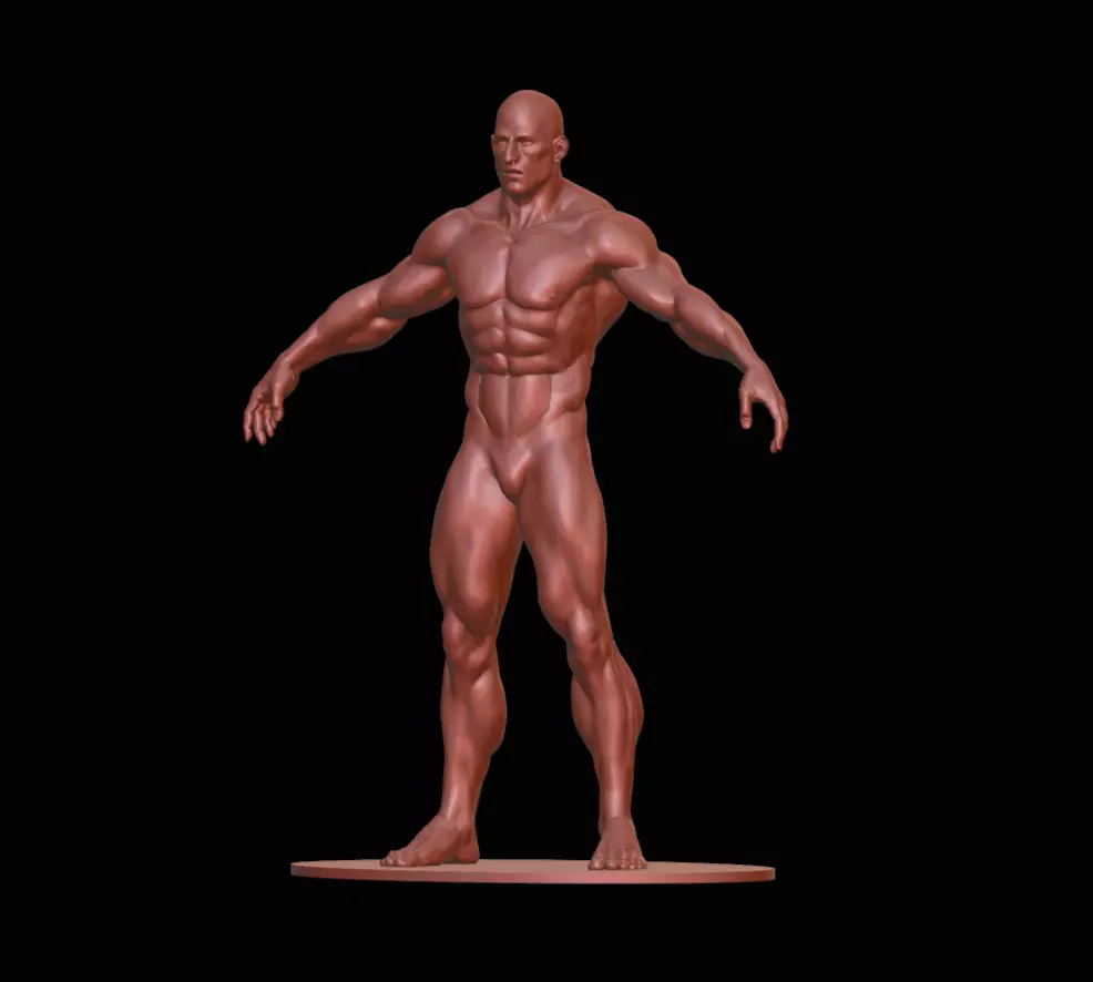 Bodybuilder male figurine 3D print model_0