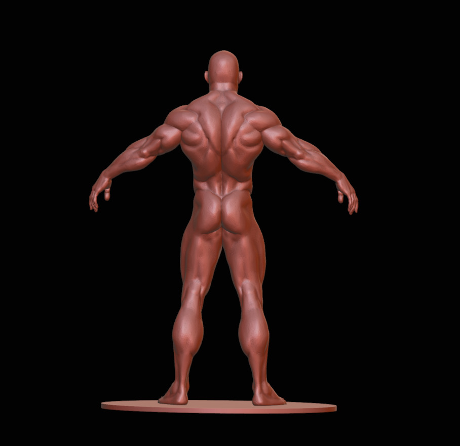 Bodybuilder male figurine 3D print model_3