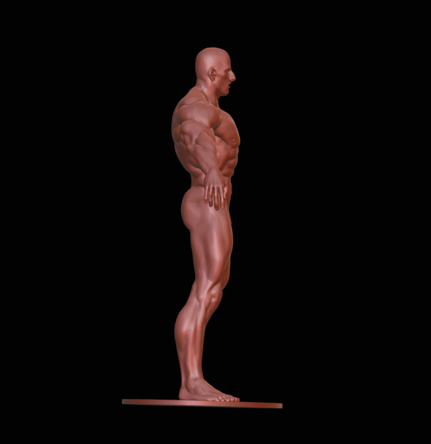 Bodybuilder male figurine 3D print model_2