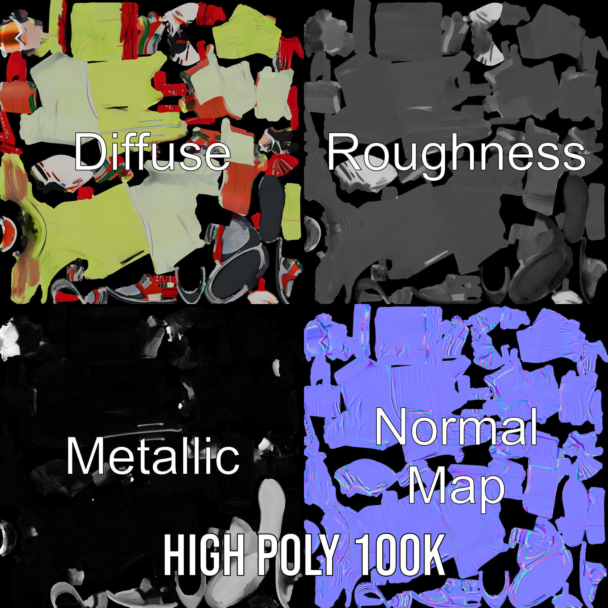 Ski Athlete Character Rigged and Animated D Model Low-poly 3D model_3