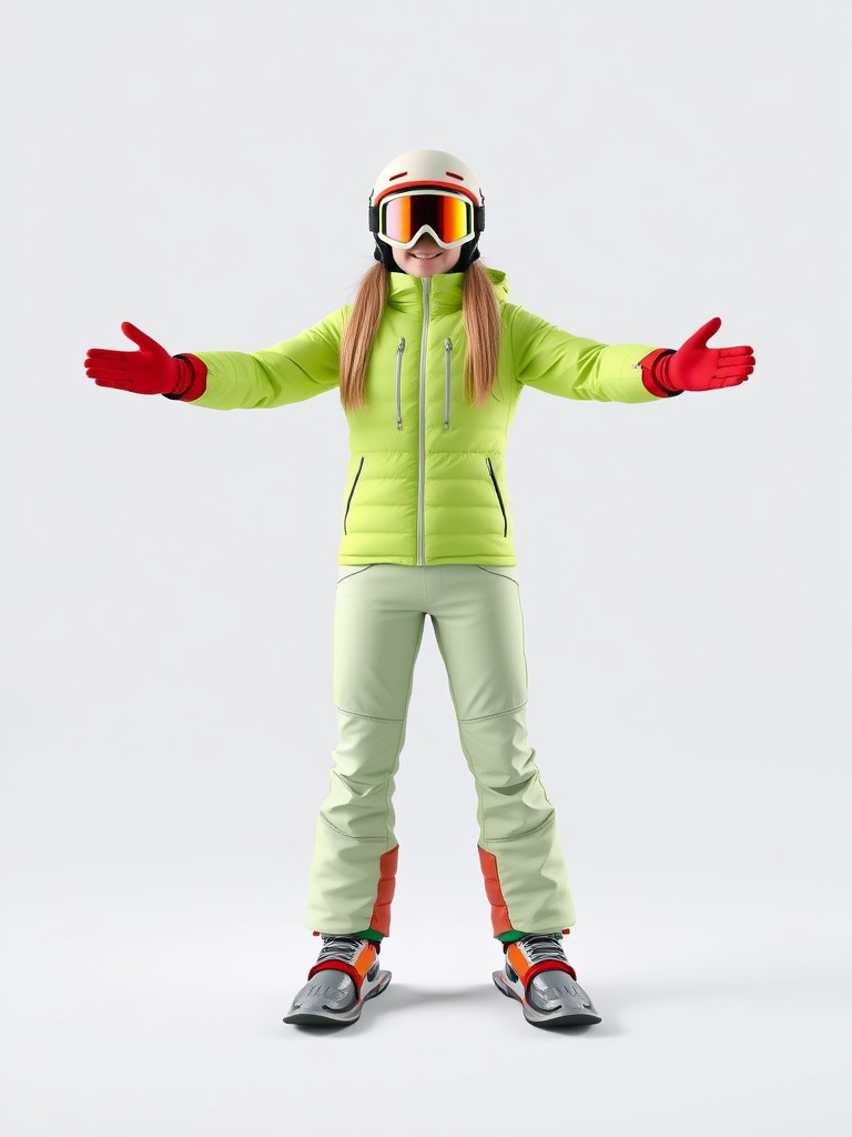 Ski Athlete Character Rigged and Animated D Model Low-poly 3D model_2