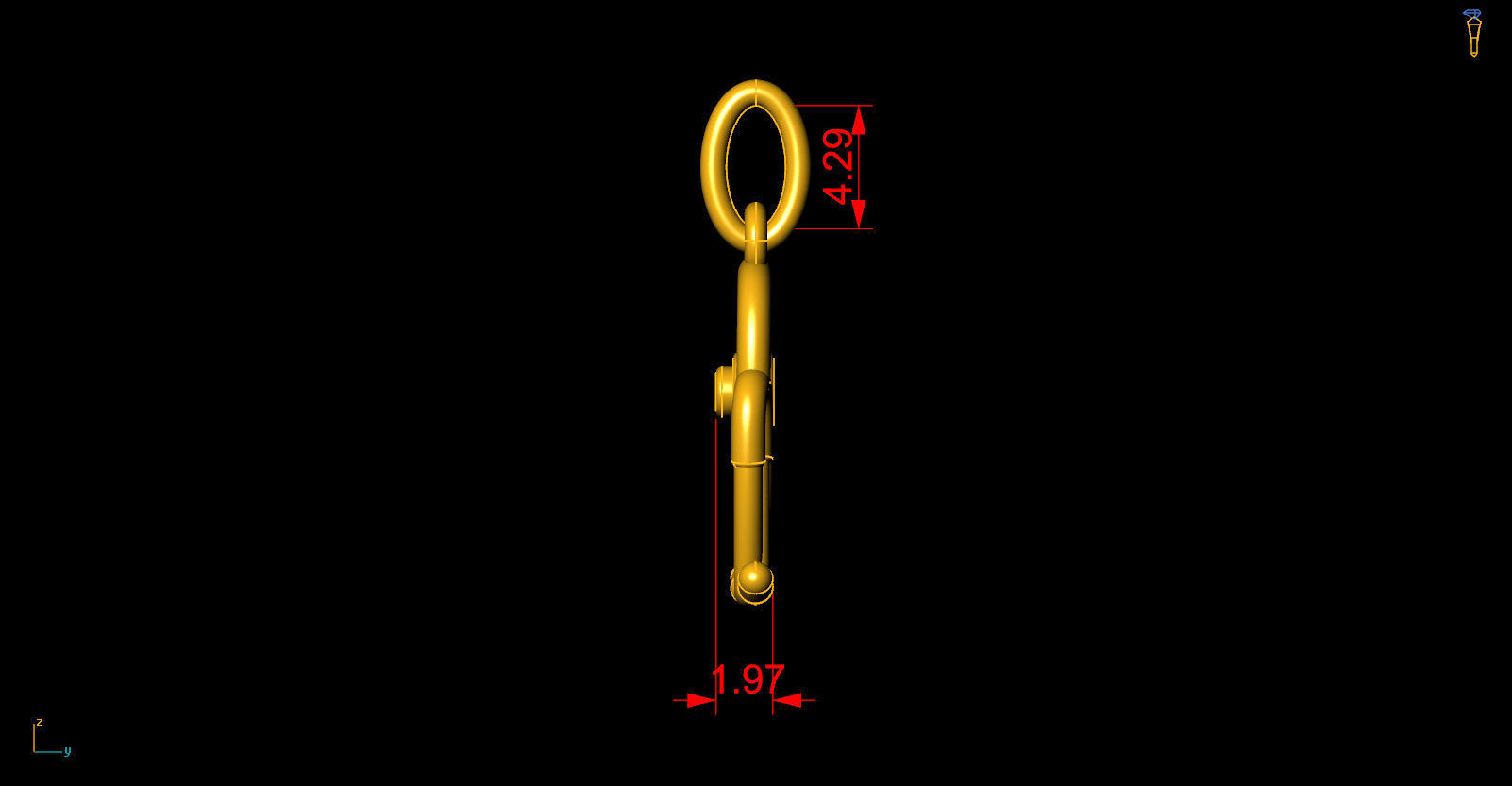 Stethoscope Pendant 3D print model_4