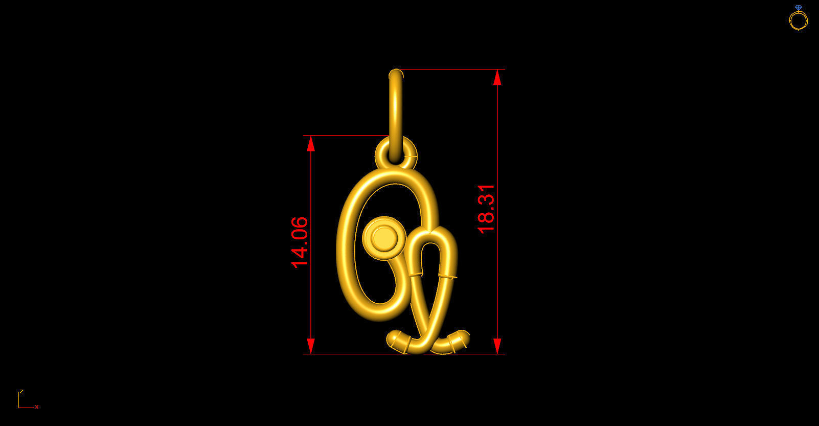 Stethoscope Pendant 3D print model_3