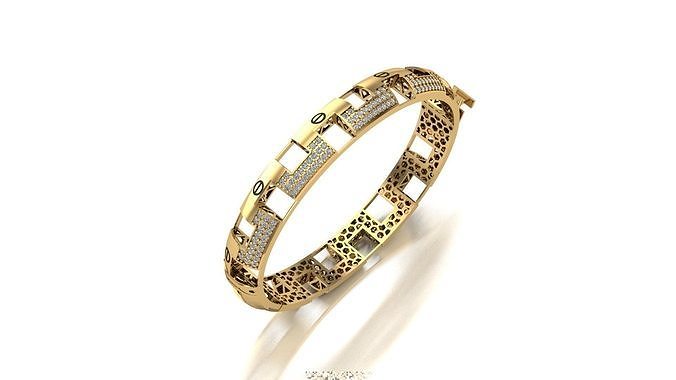 Bracelet and ring Combo Geometric Engraved Style 05 3D print model