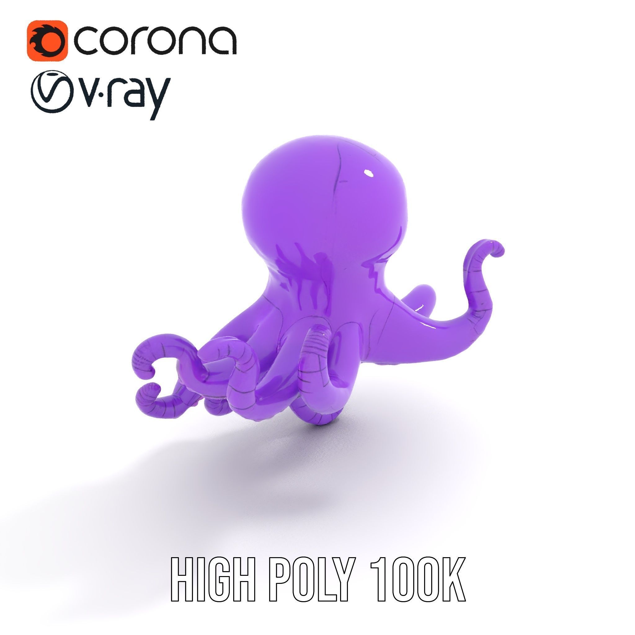 Cartoon Inflatable Octopus Model Pack Low-poly 3D model_18