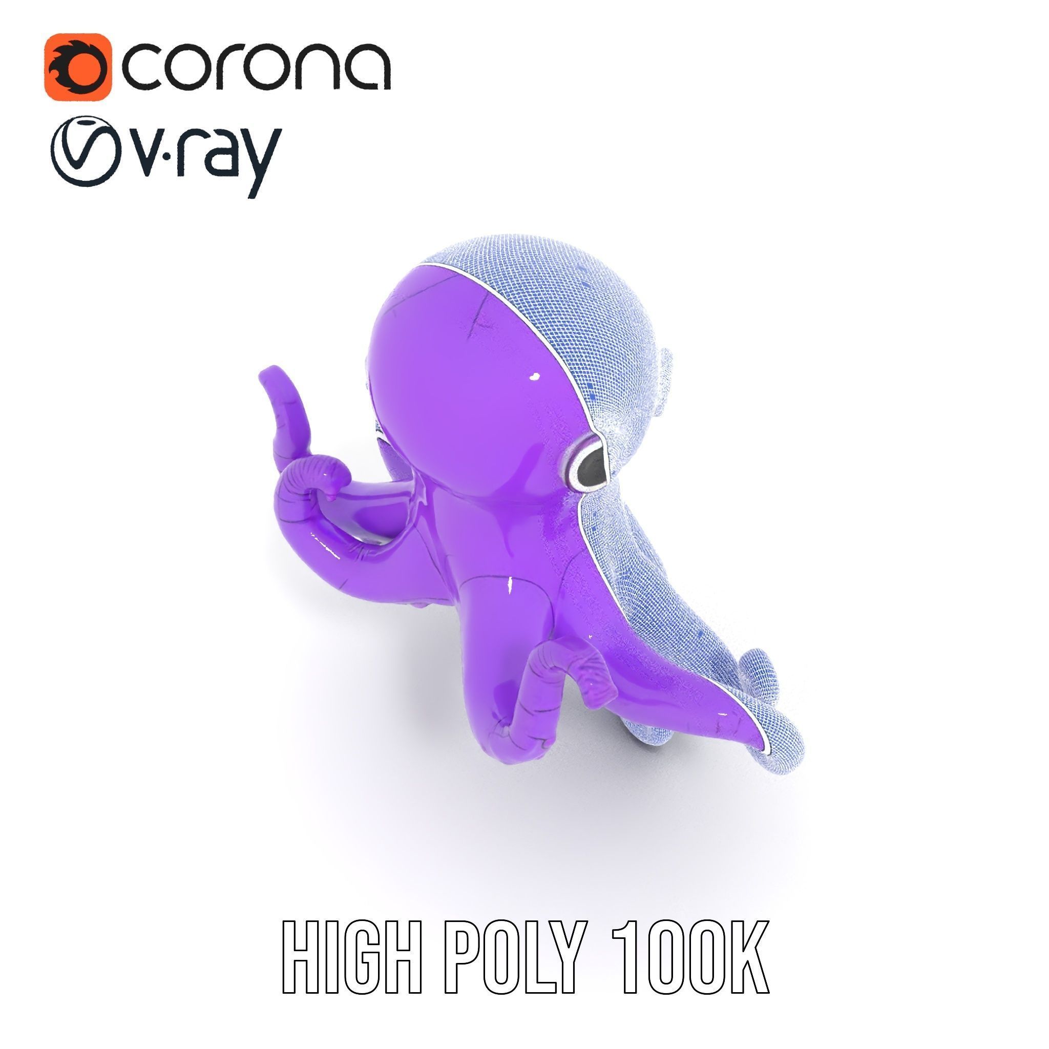 Cartoon Inflatable Octopus Model Pack Low-poly 3D model_34