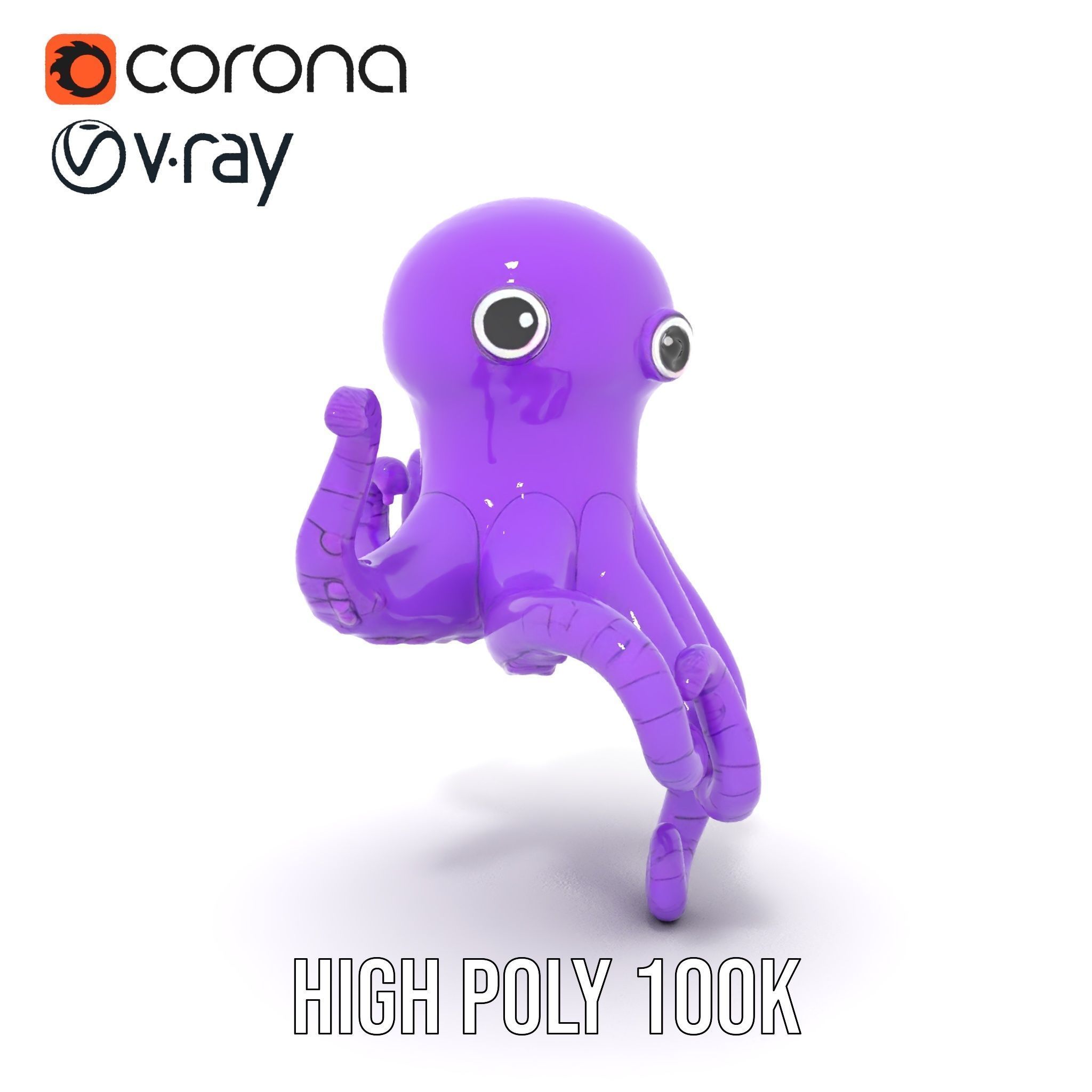 Cartoon Inflatable Octopus Model Pack Low-poly 3D model_31