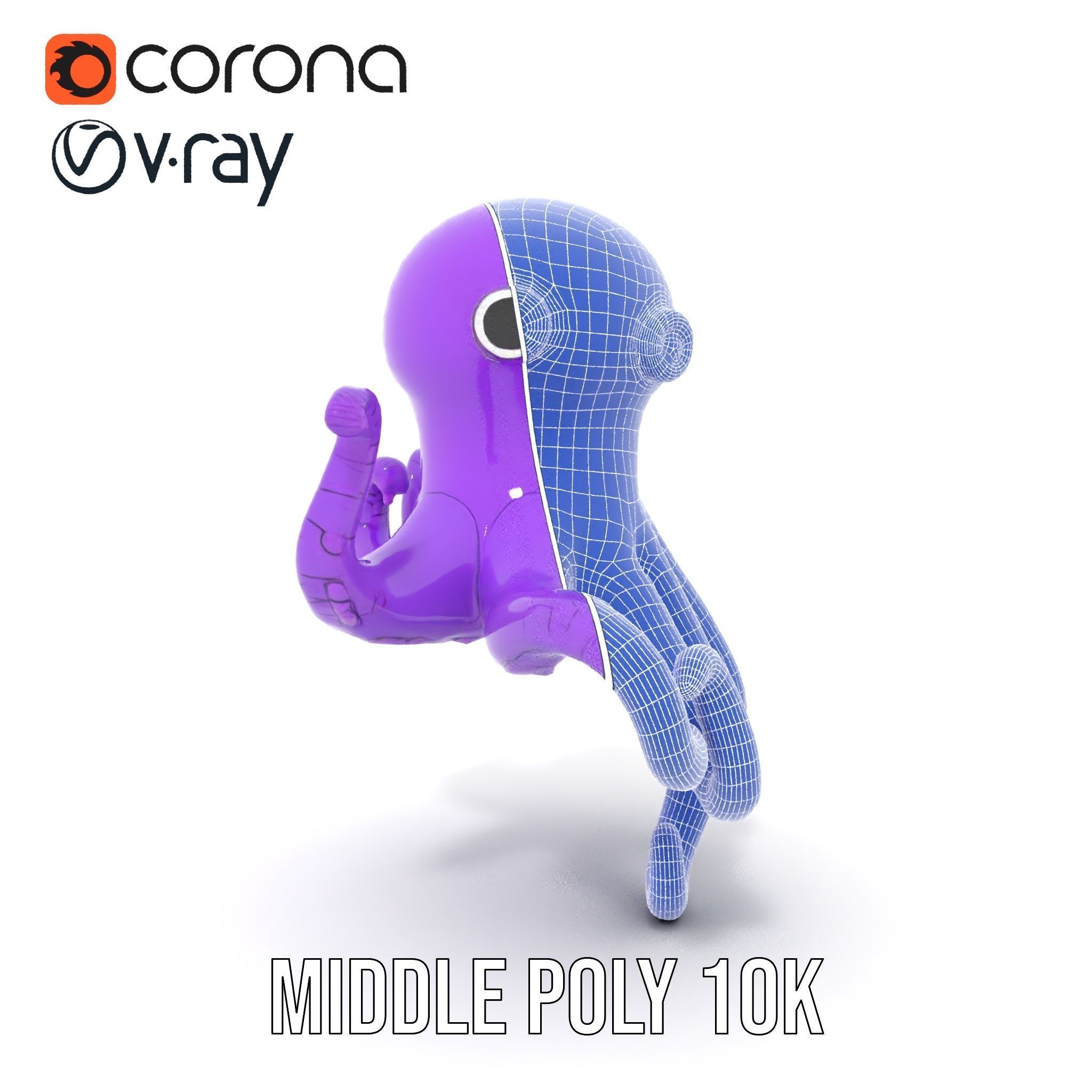 Cartoon Inflatable Octopus Model Pack Low-poly 3D model_29