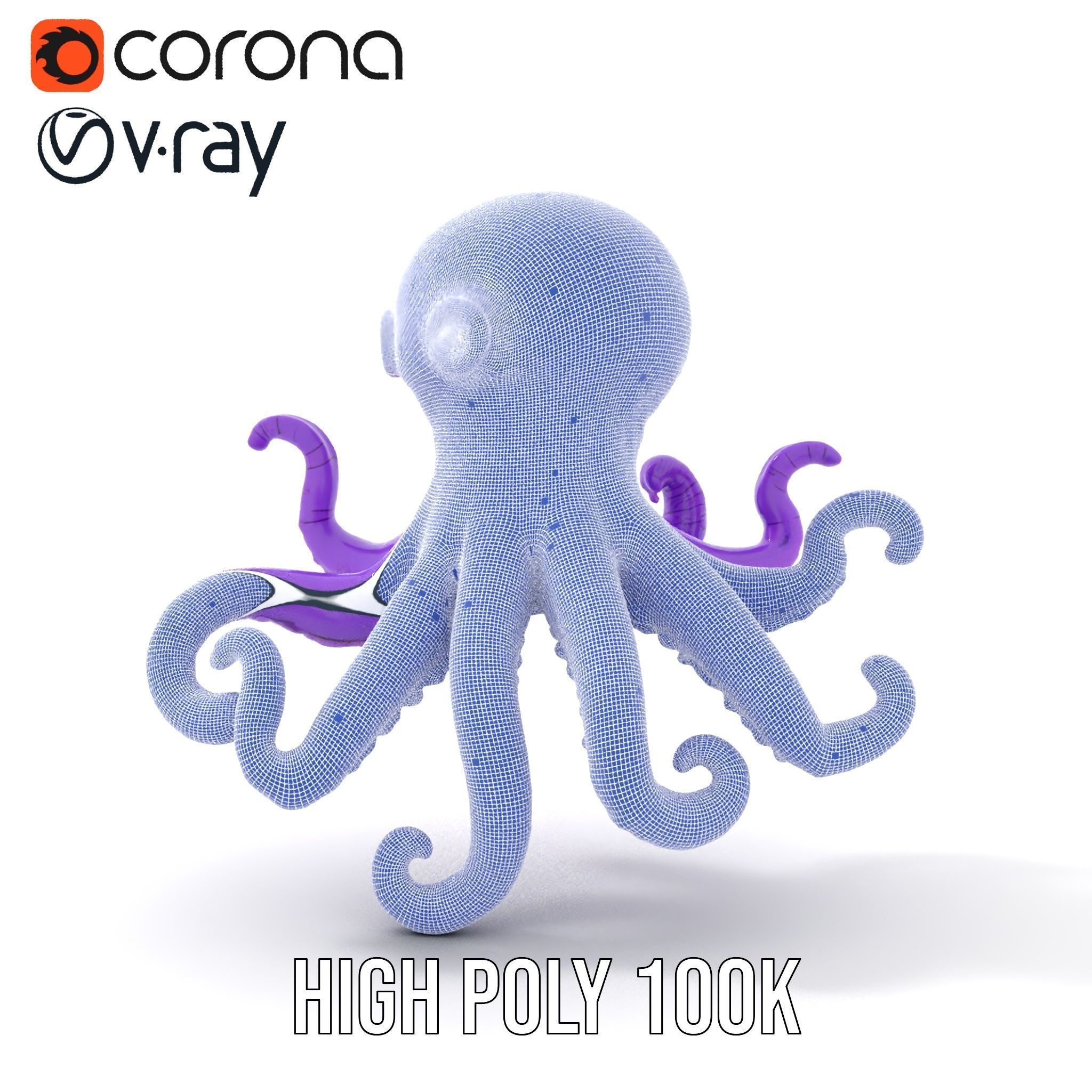 Cartoon Inflatable Octopus Model Pack Low-poly 3D model_28