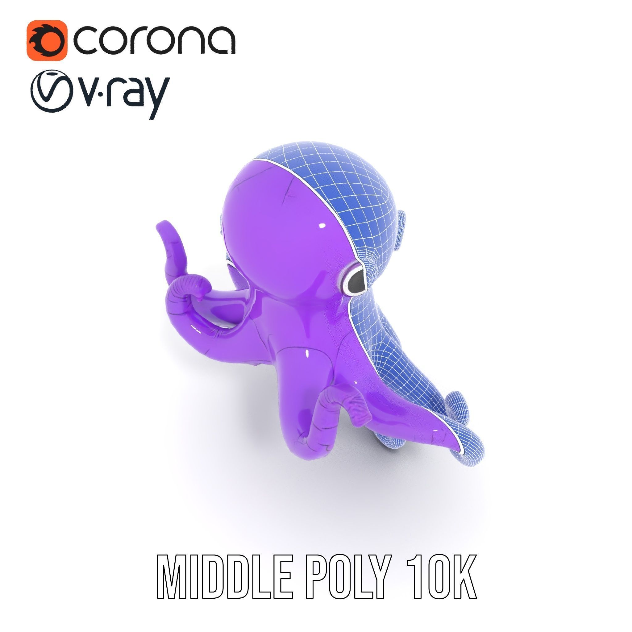 Cartoon Inflatable Octopus Model Pack Low-poly 3D model_24