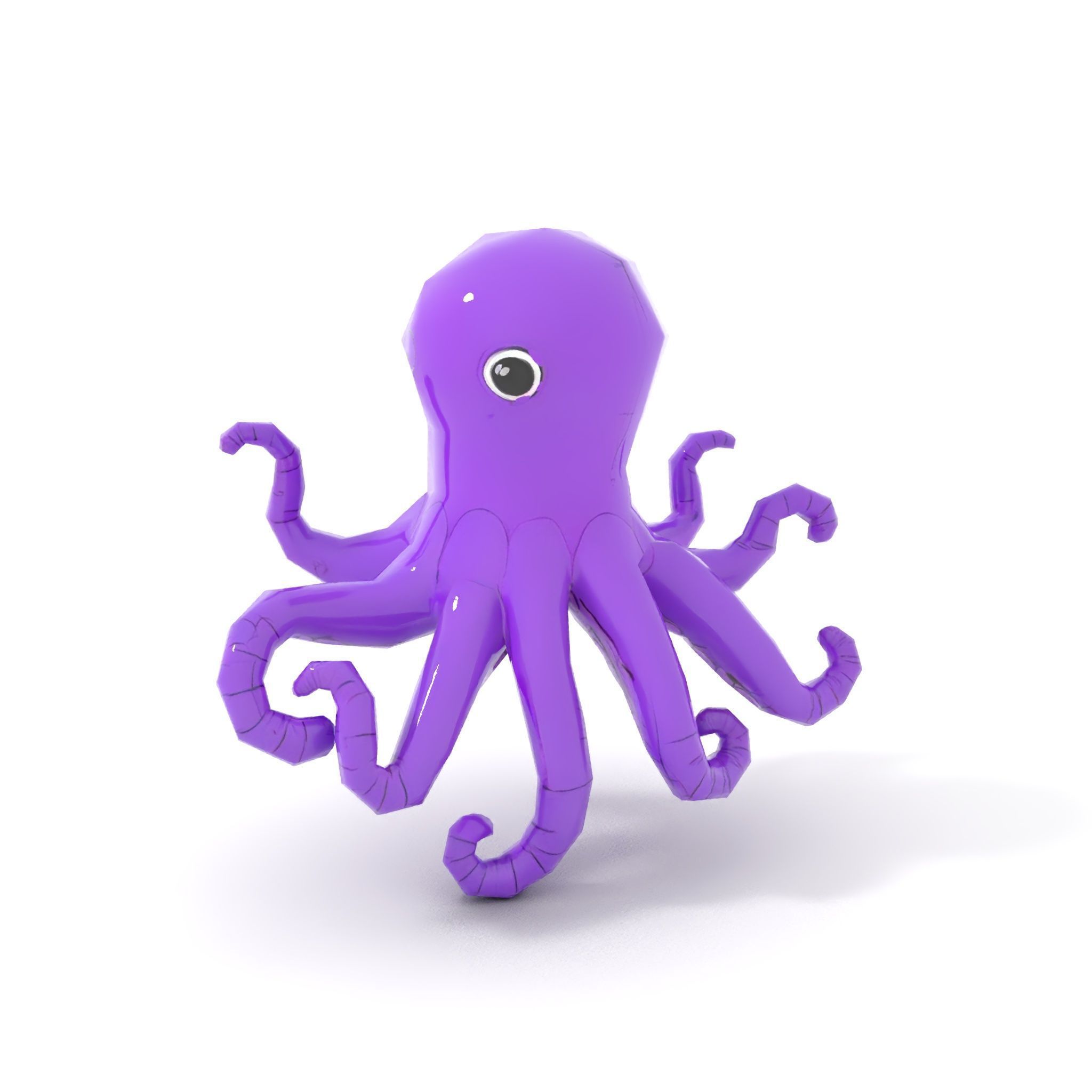 Cartoon Inflatable Octopus Model Pack Low-poly 3D model_9