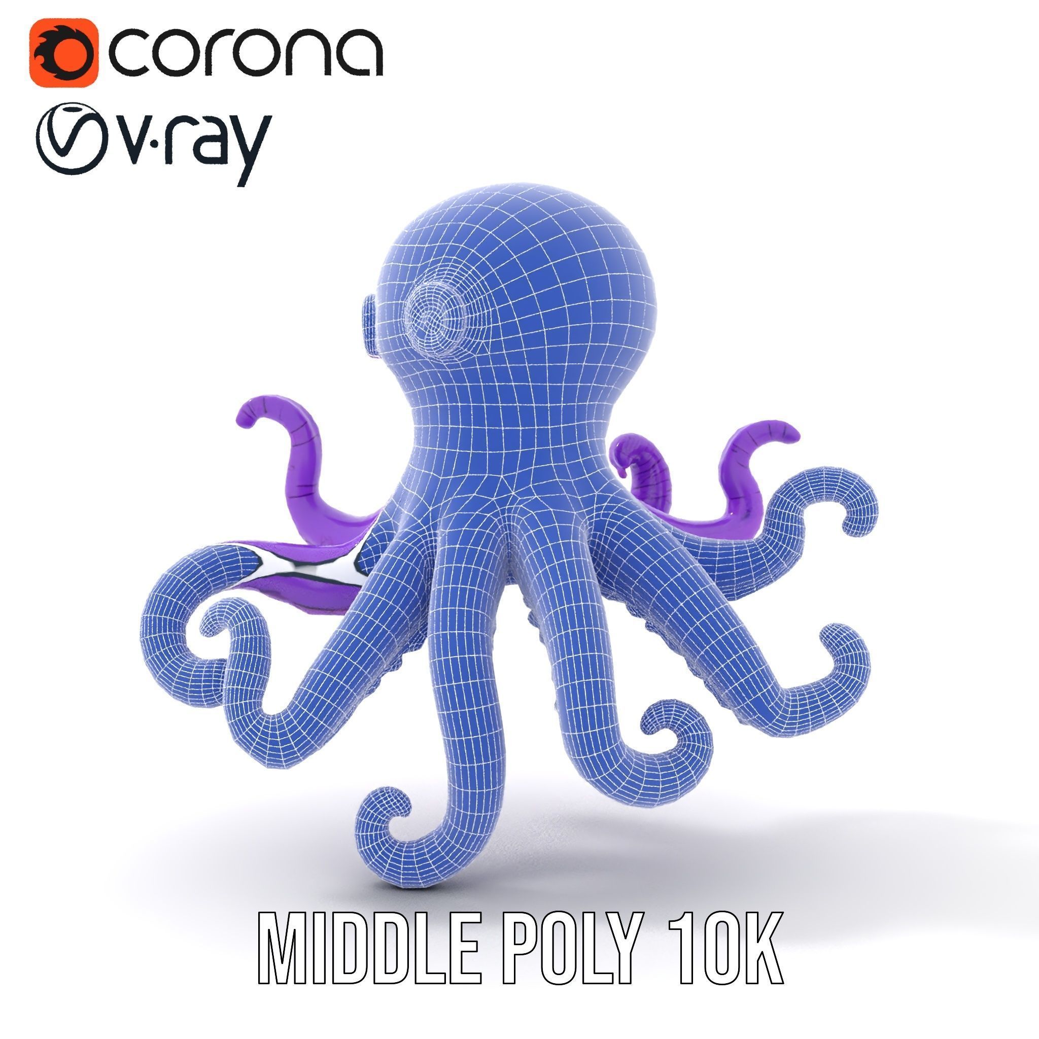 Cartoon Inflatable Octopus Model Pack Low-poly 3D model_26