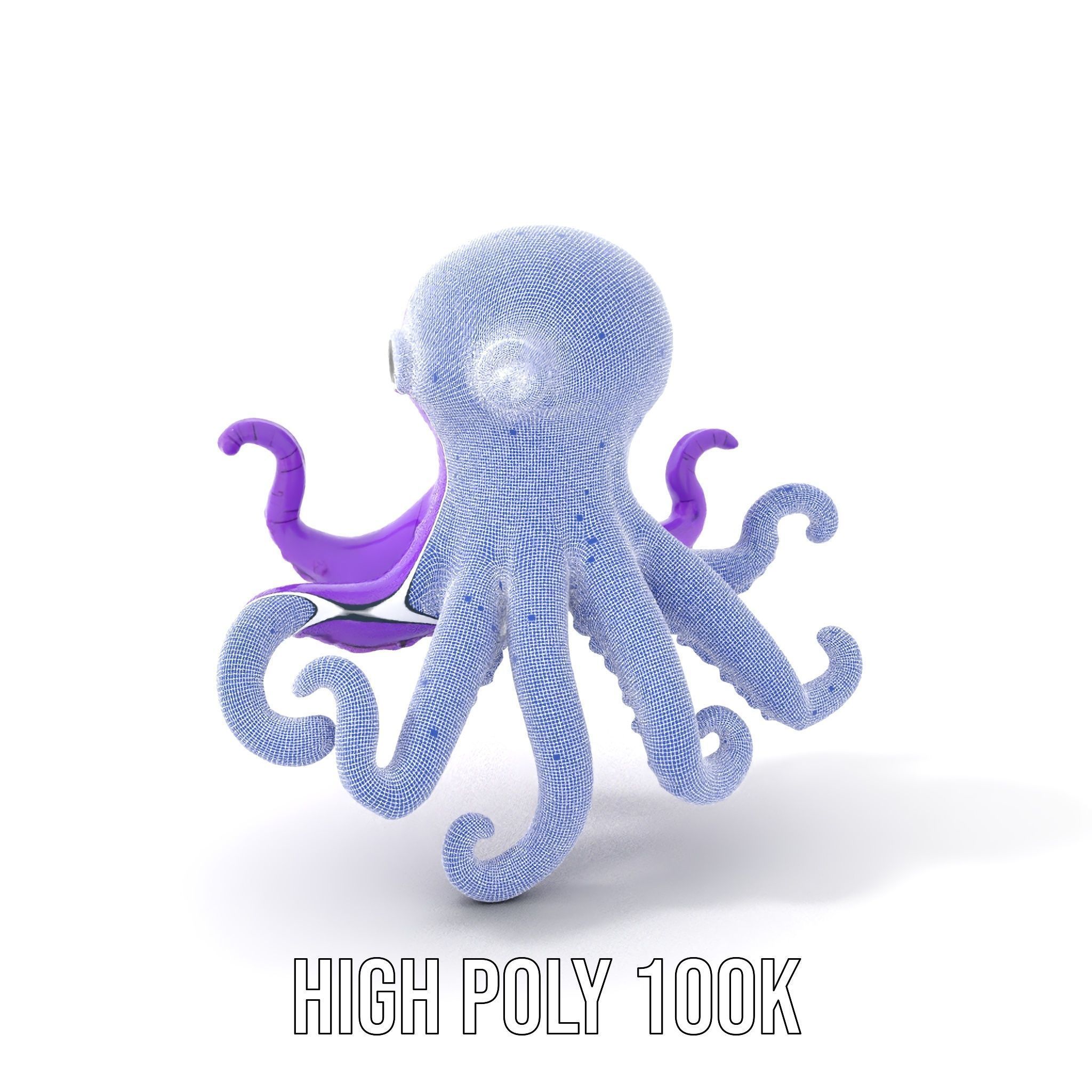Cartoon Inflatable Octopus Model Pack Low-poly 3D model_4