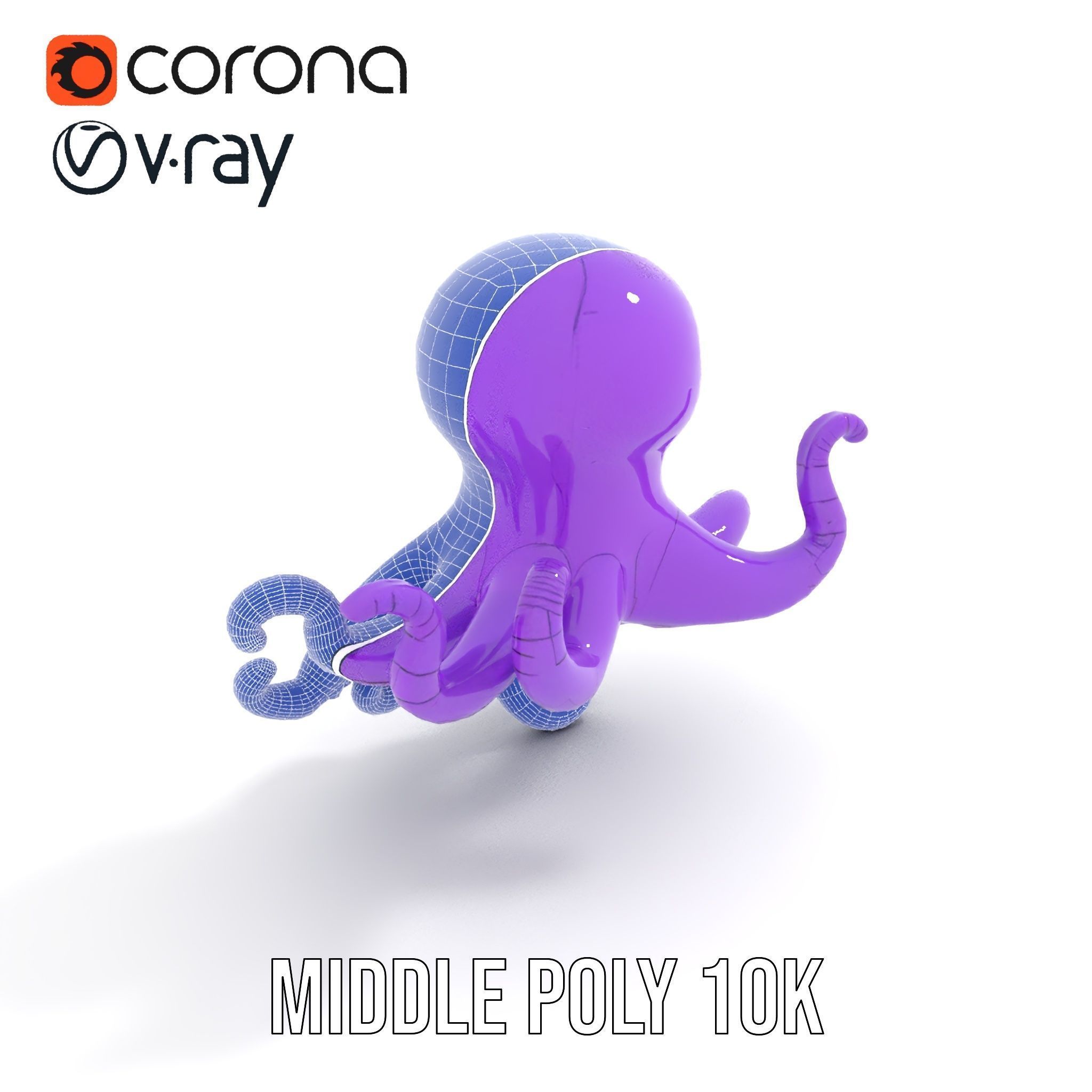 Cartoon Inflatable Octopus Model Pack Low-poly 3D model_22