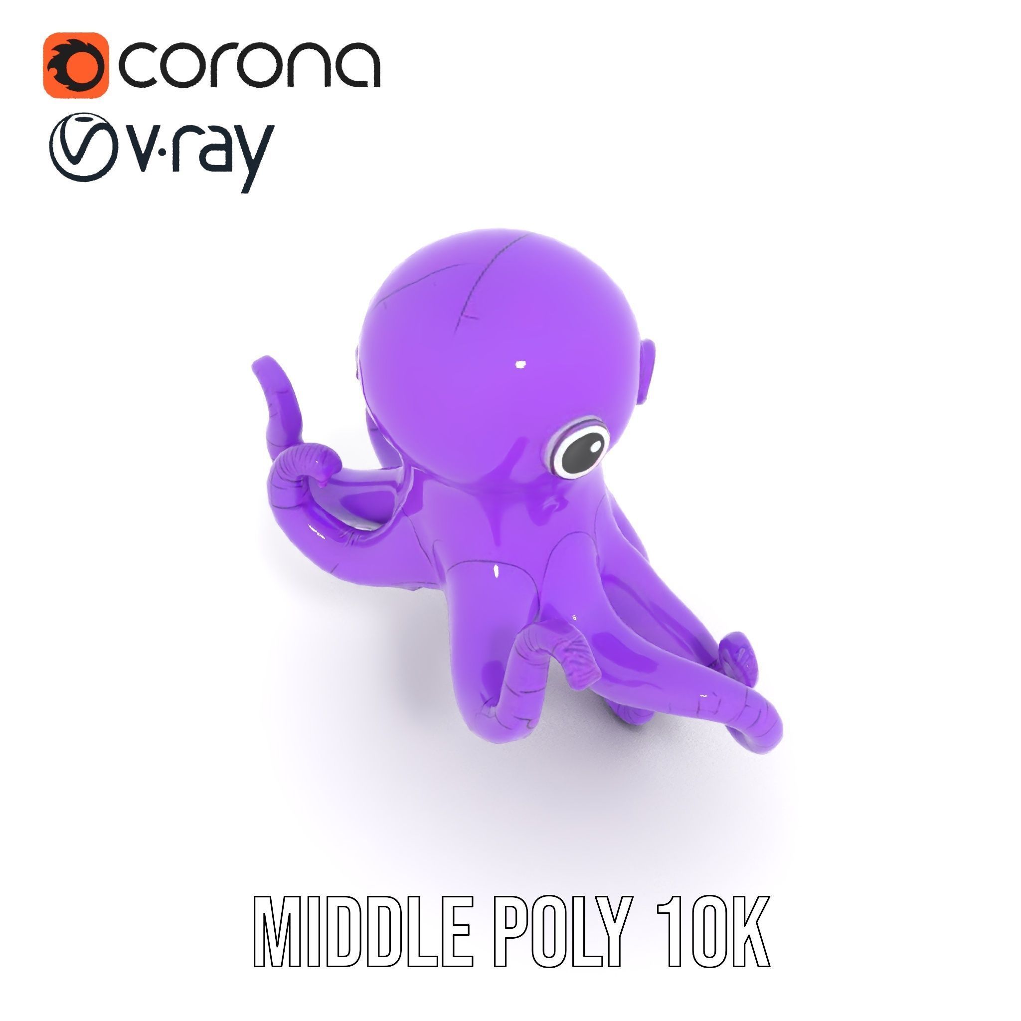 Cartoon Inflatable Octopus Model Pack Low-poly 3D model_16