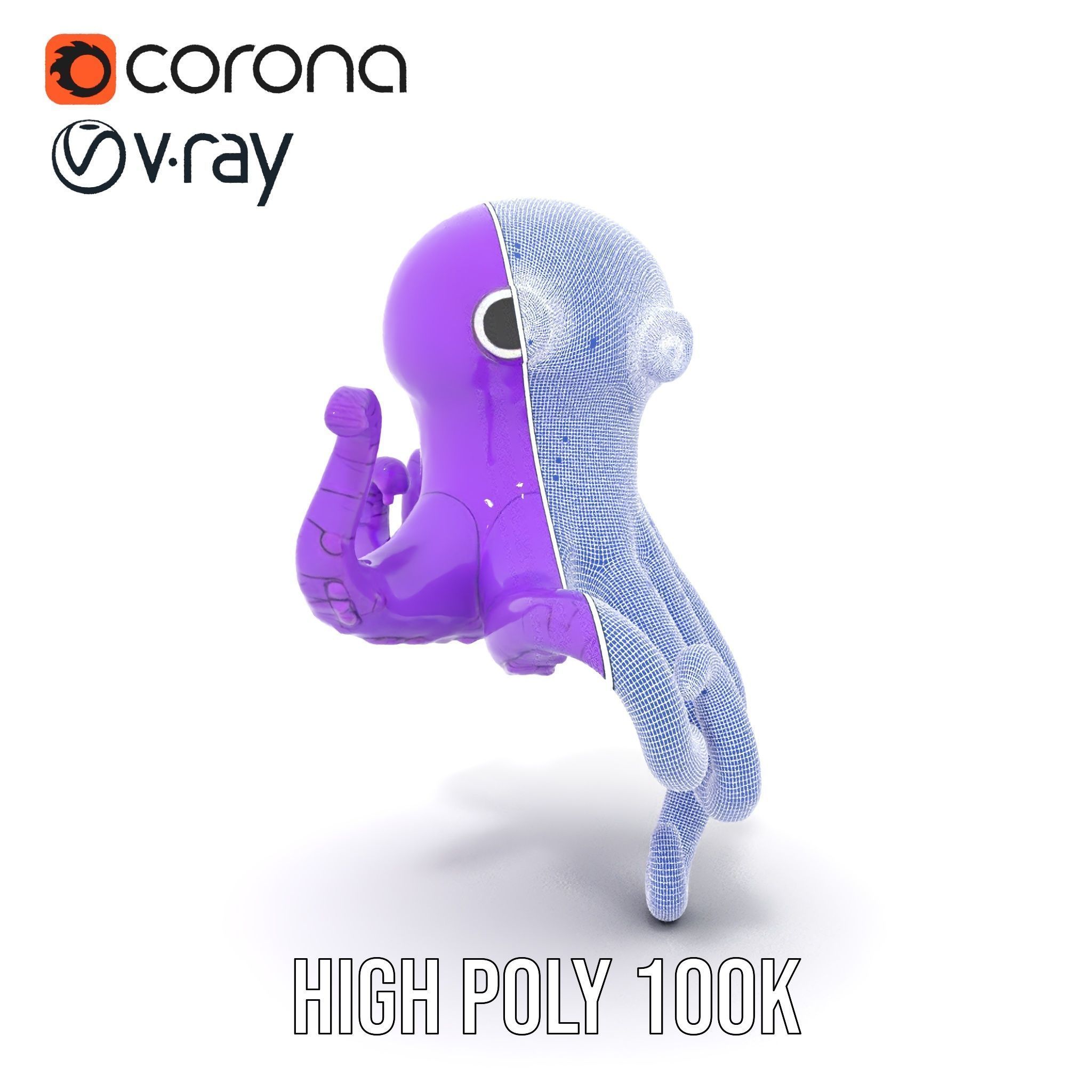 Cartoon Inflatable Octopus Model Pack Low-poly 3D model_33