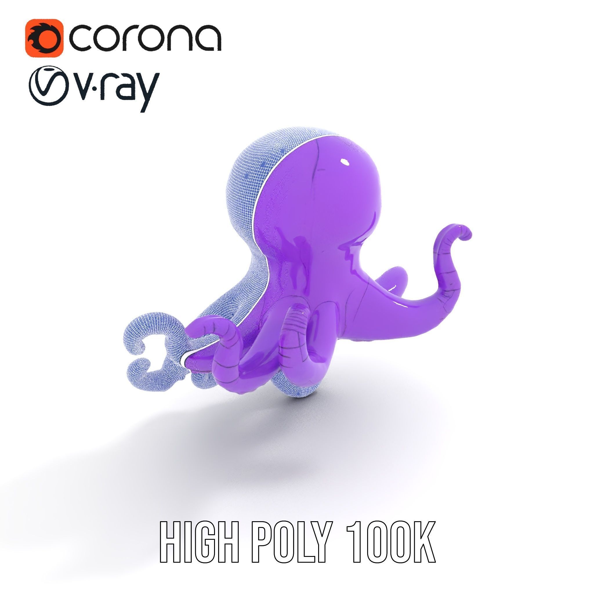 Cartoon Inflatable Octopus Model Pack Low-poly 3D model_32