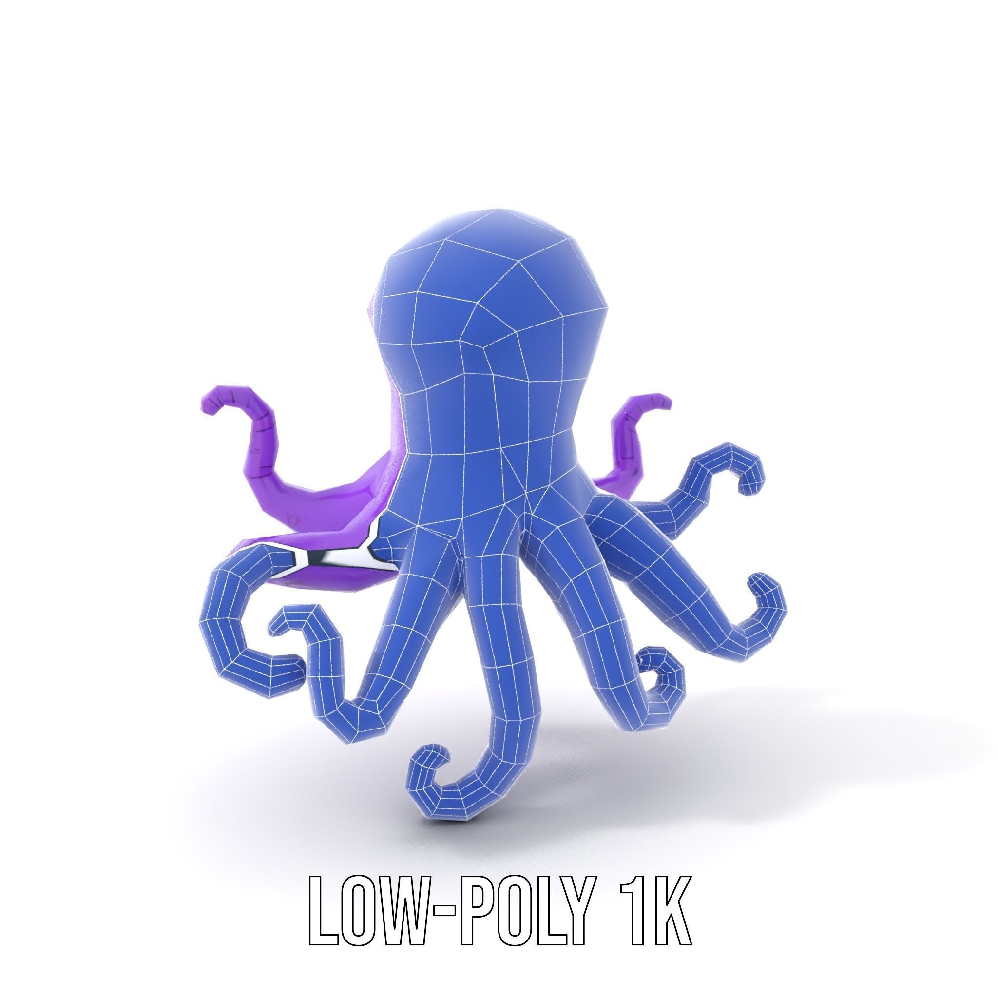 Cartoon Inflatable Octopus Model Pack Low-poly 3D model_14