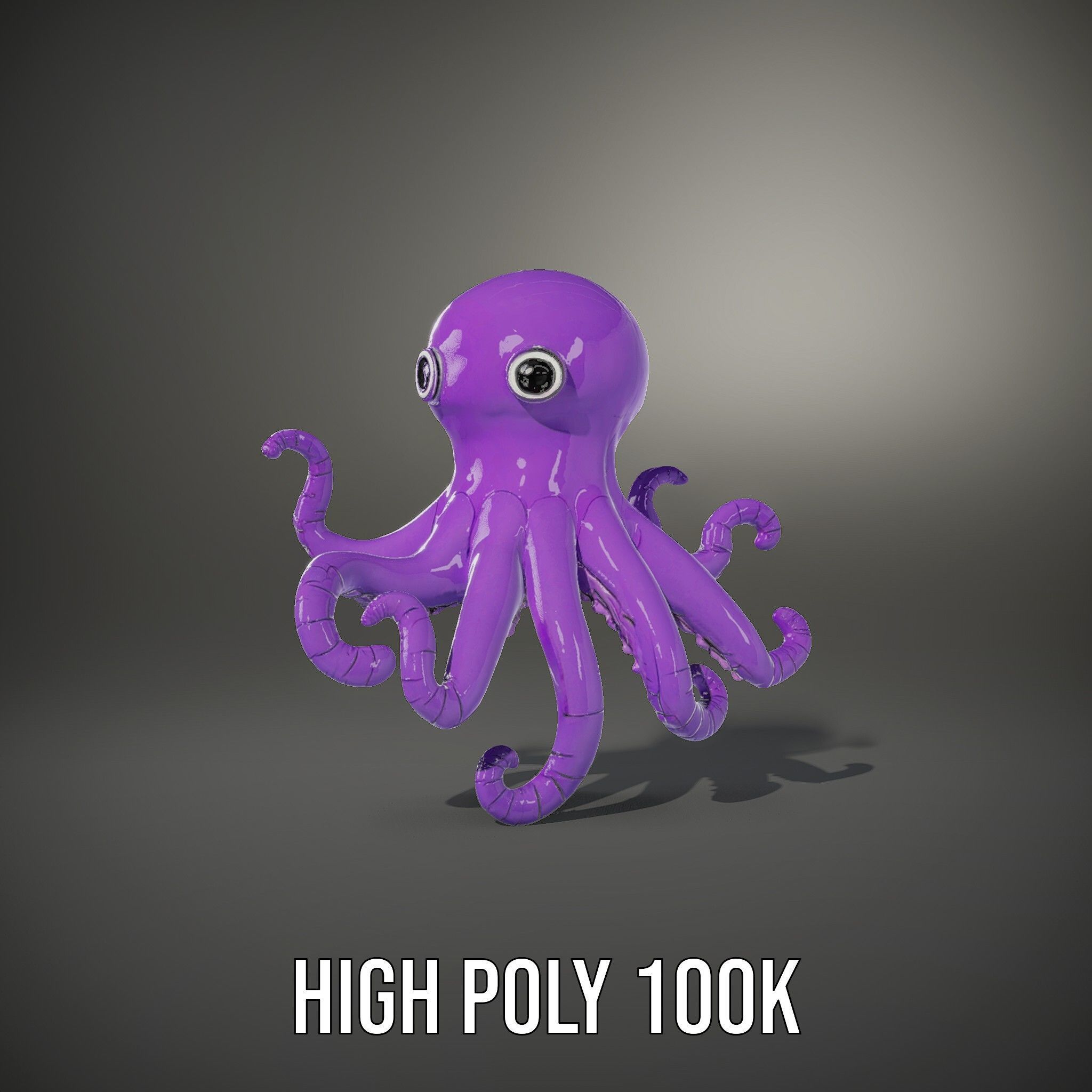 Cartoon Inflatable Octopus Model Pack Low-poly 3D model_10