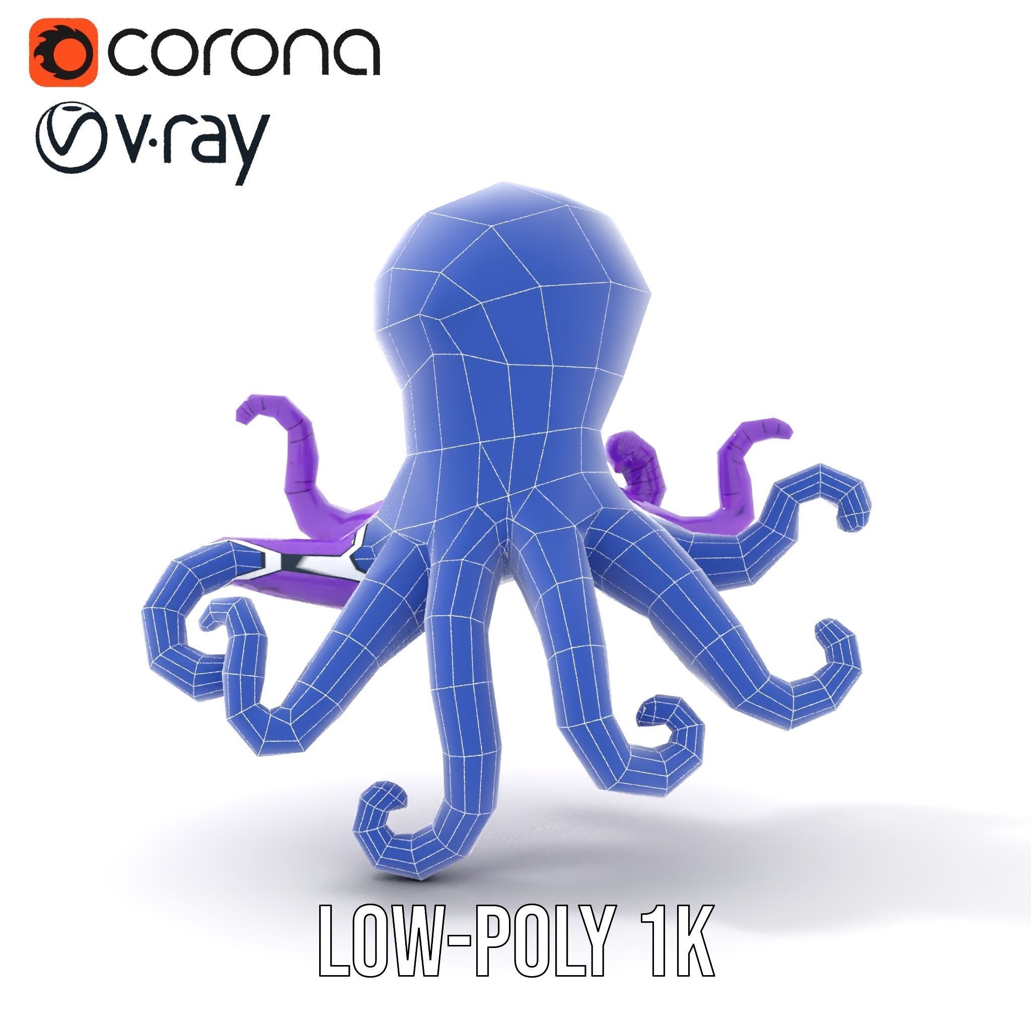 Cartoon Inflatable Octopus Model Pack Low-poly 3D model_27