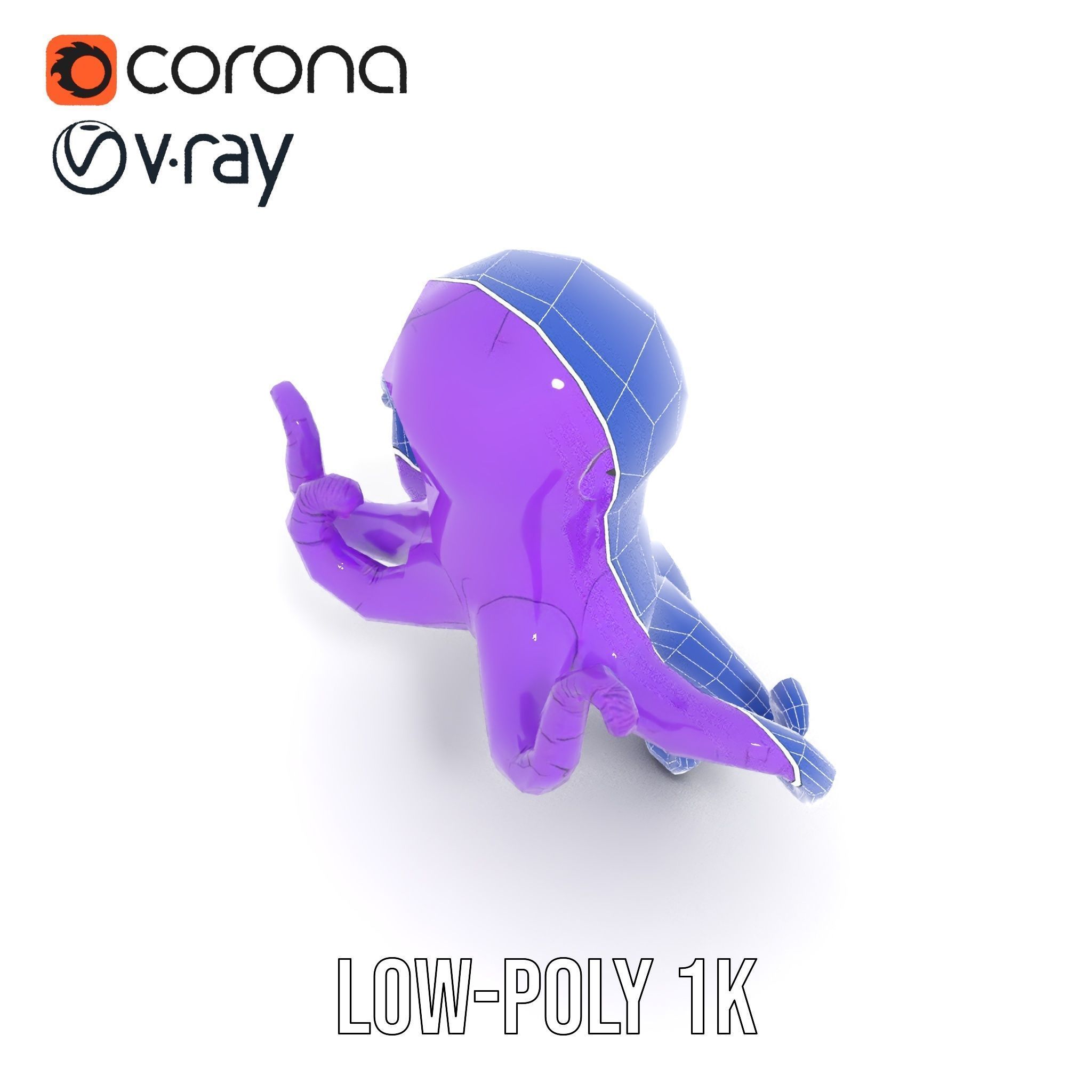 Cartoon Inflatable Octopus Model Pack Low-poly 3D model_30