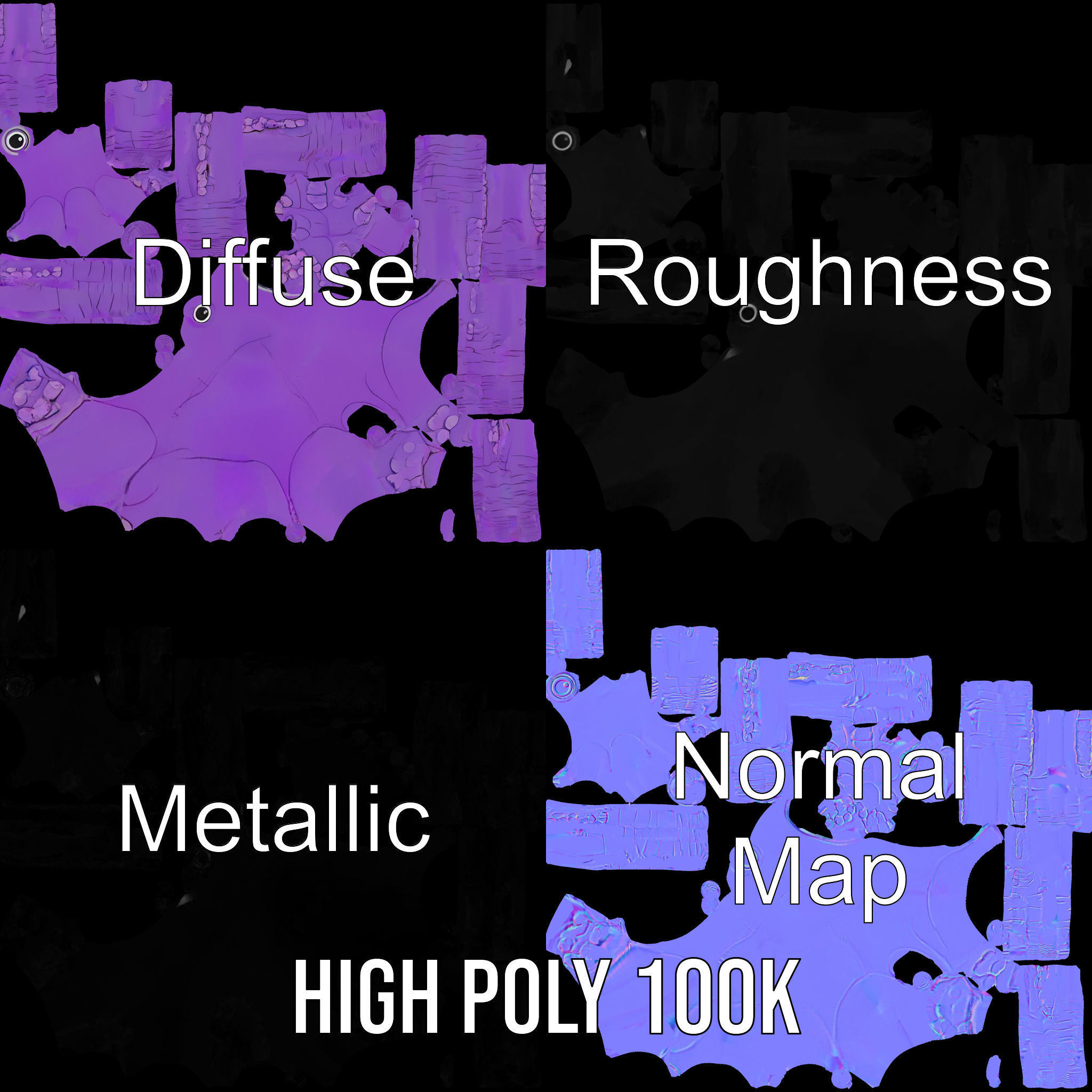 Cartoon Inflatable Octopus Model Pack Low-poly 3D model_3