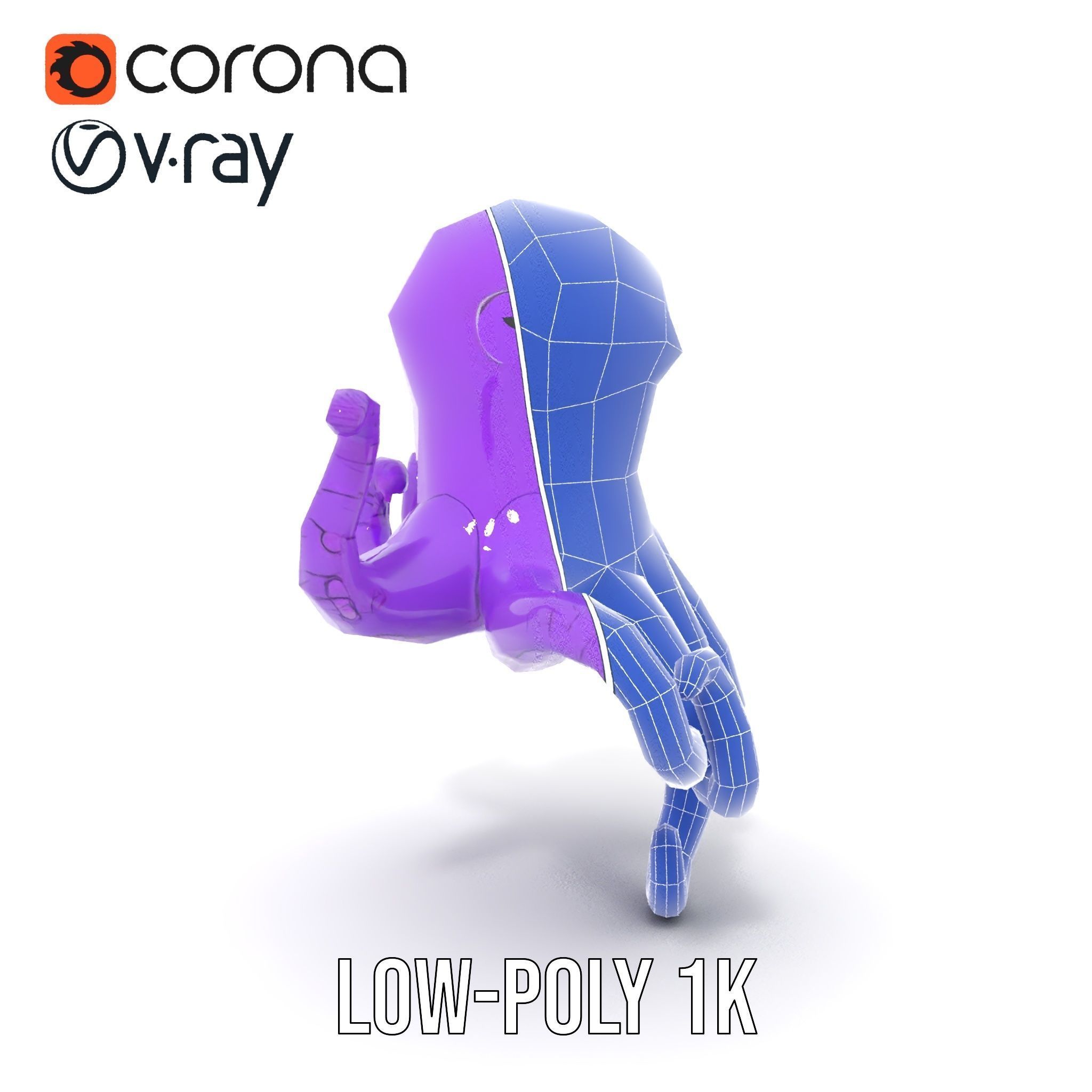 Cartoon Inflatable Octopus Model Pack Low-poly 3D model_25