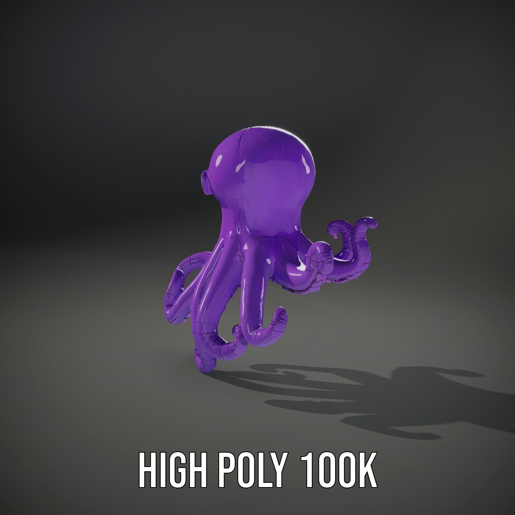 Cartoon Inflatable Octopus Model Pack Low-poly 3D model_8