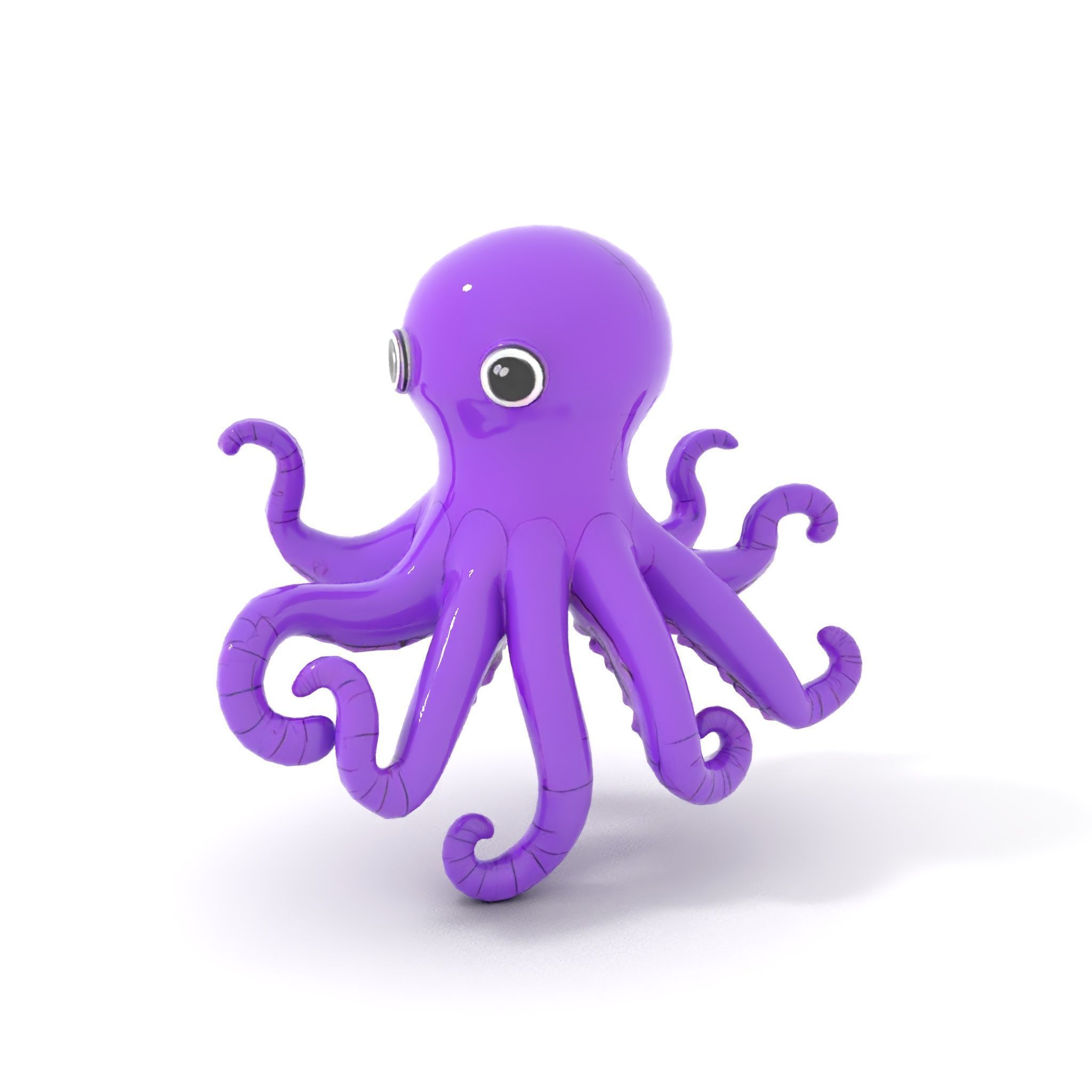 Cartoon Inflatable Octopus Model Pack Low-poly 3D model_6