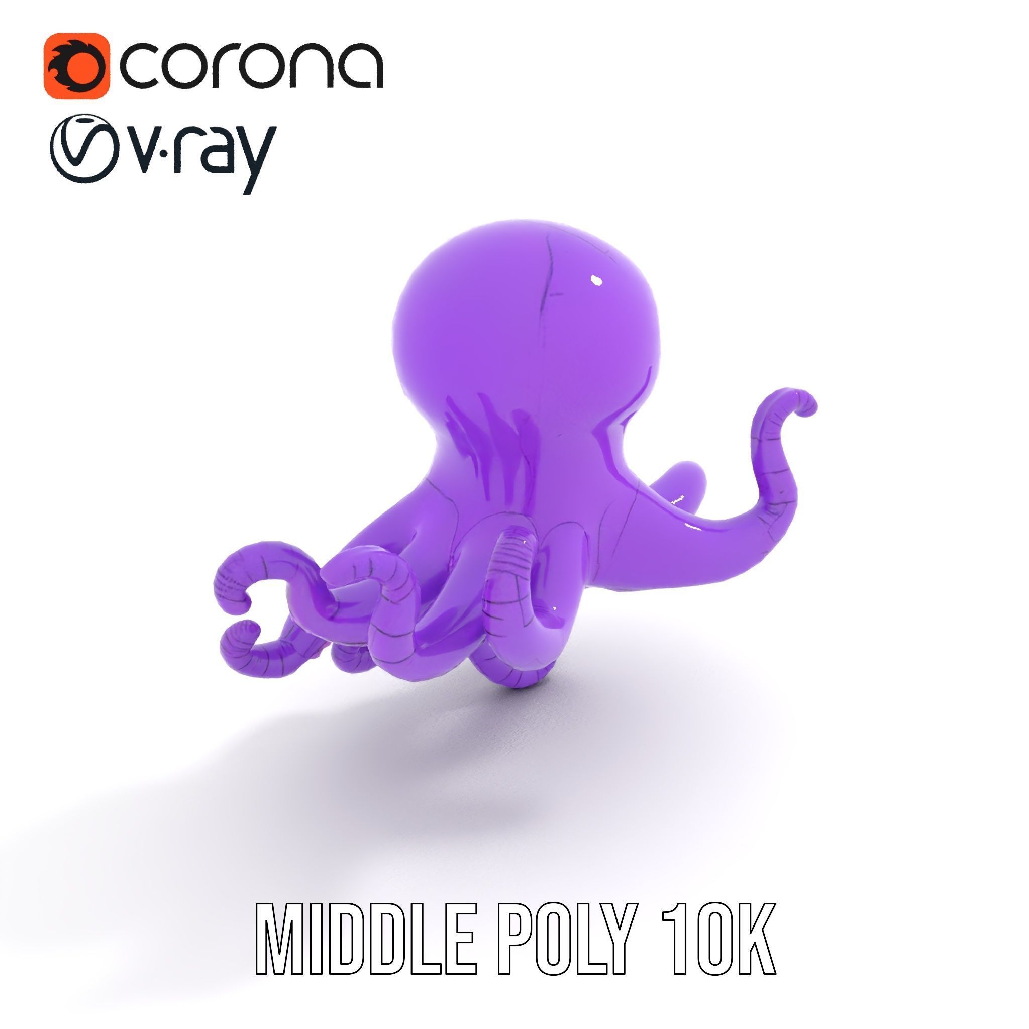 Cartoon Inflatable Octopus Model Pack Low-poly 3D model_5