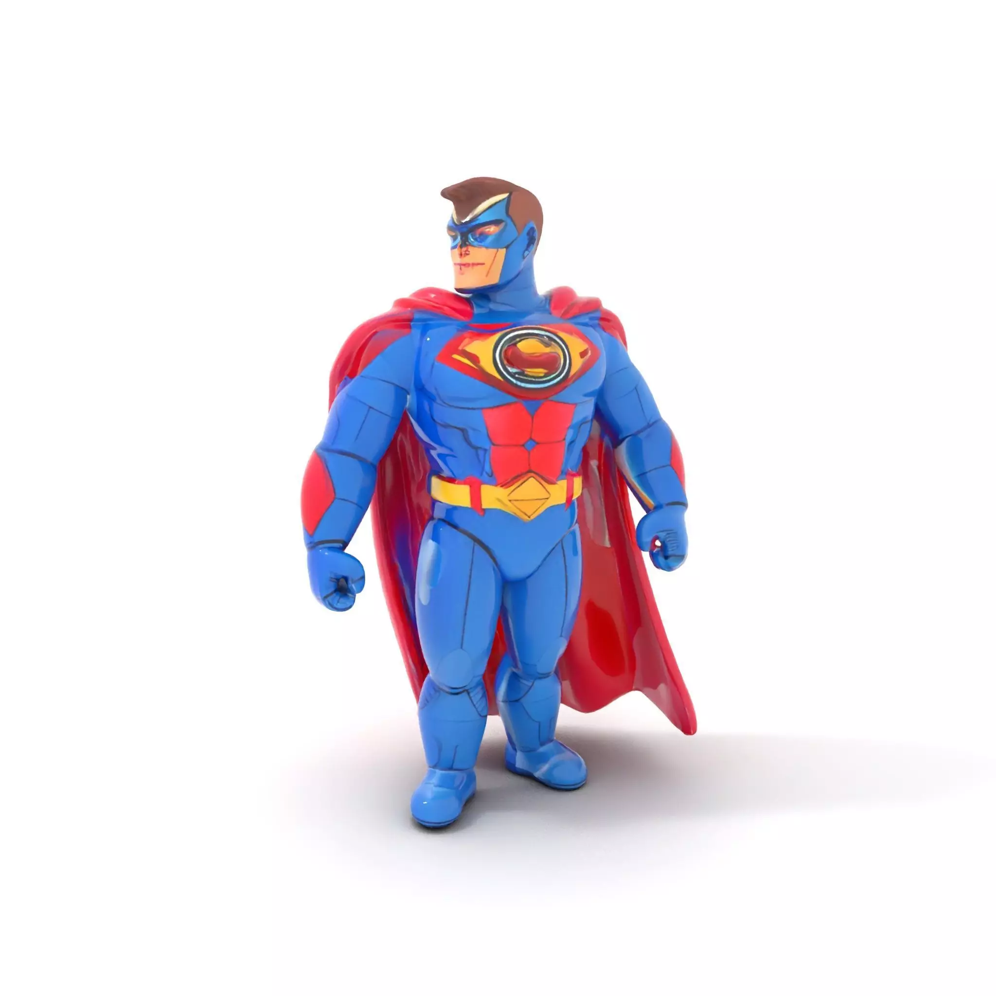 Superhero Action Figure Model Pack Low-poly 3D model_0