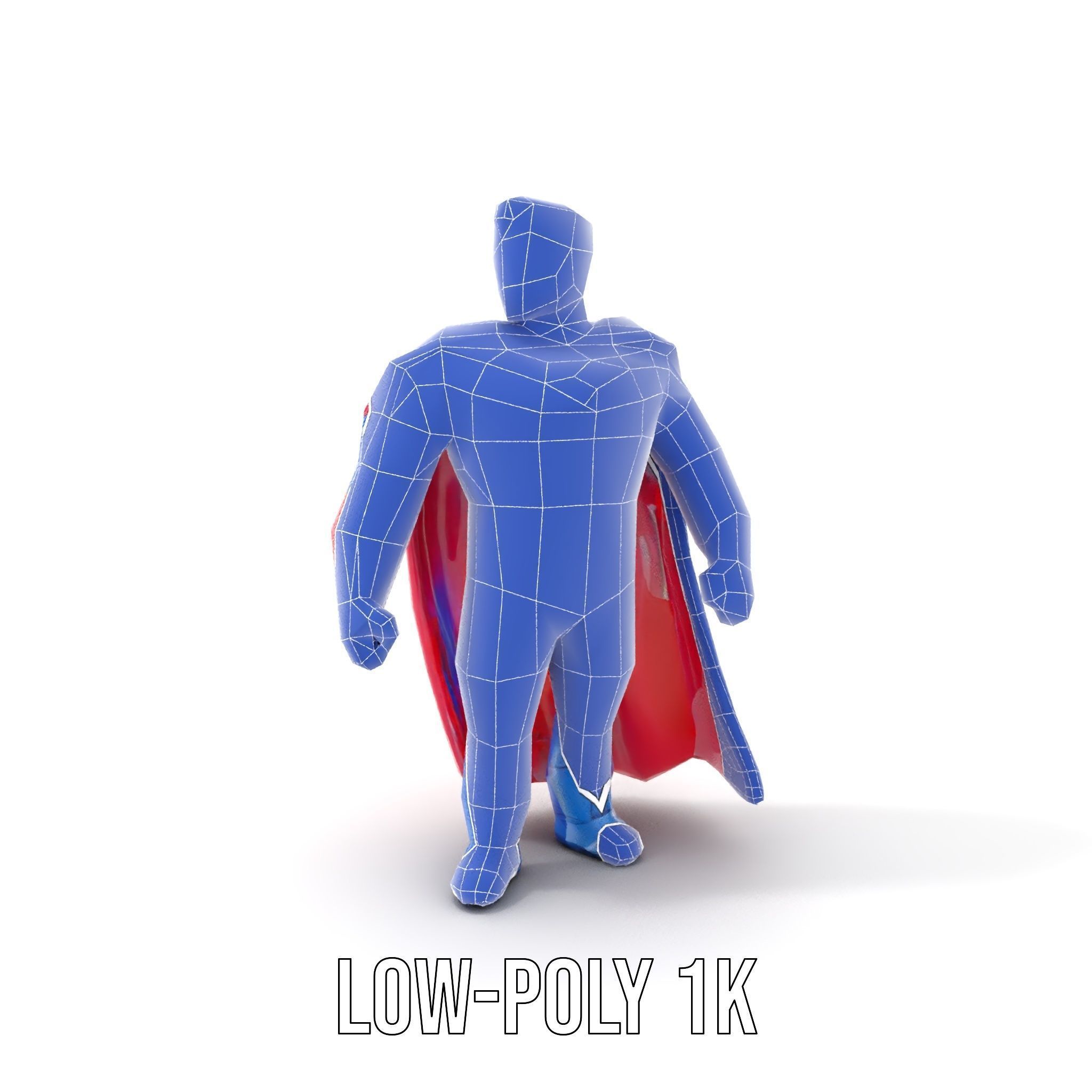 Superhero Action Figure Model Pack Low-poly 3D model_31