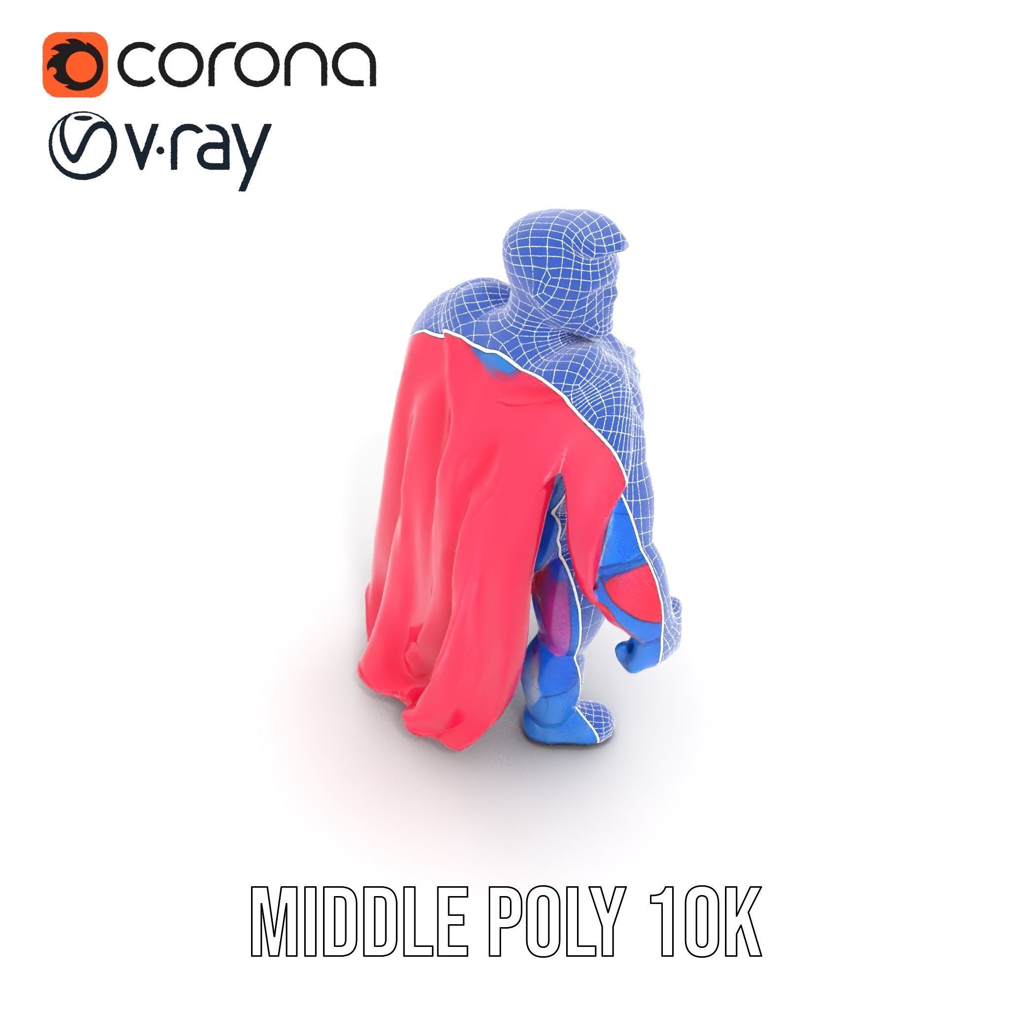 Superhero Action Figure Model Pack Low-poly 3D model_18