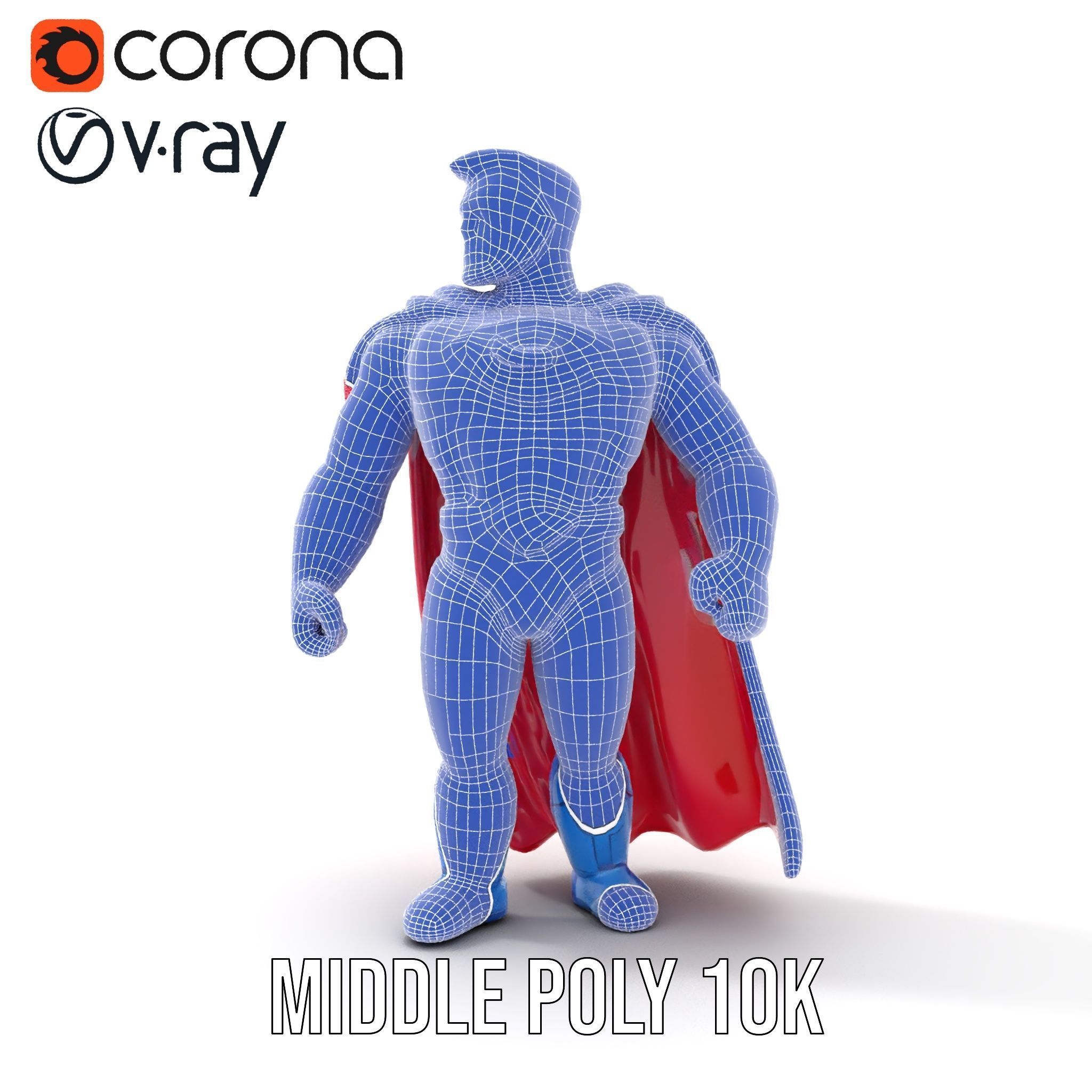 Superhero Action Figure Model Pack Low-poly 3D model_27