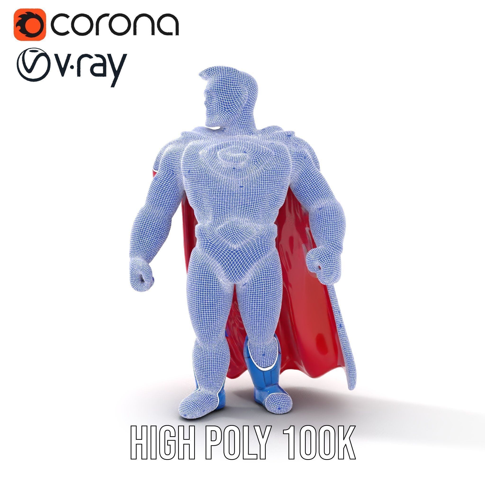 Superhero Action Figure Model Pack Low-poly 3D model_33