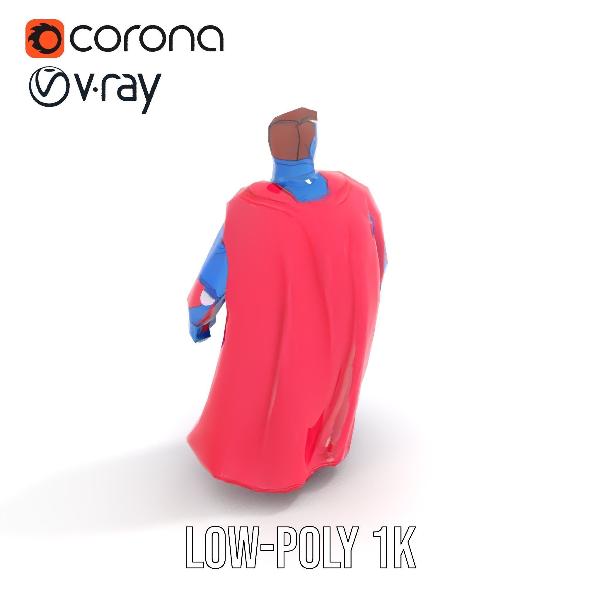 Superhero Action Figure Model Pack Low-poly 3D model_7