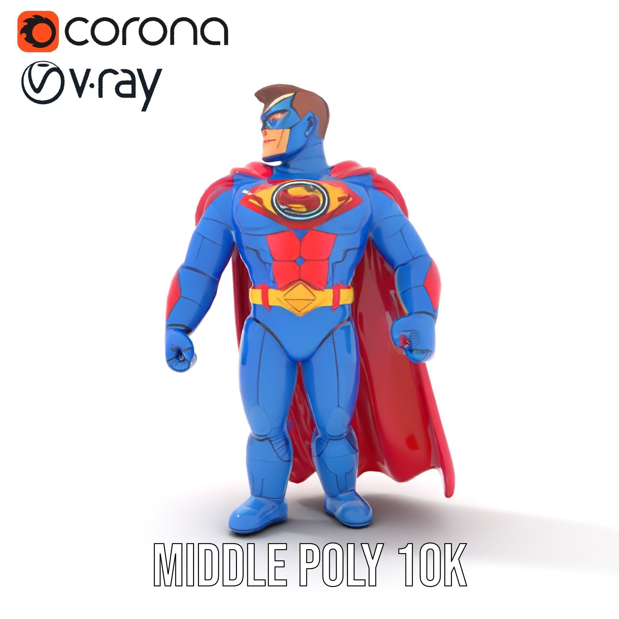 Superhero Action Figure Model Pack Low-poly 3D model_16