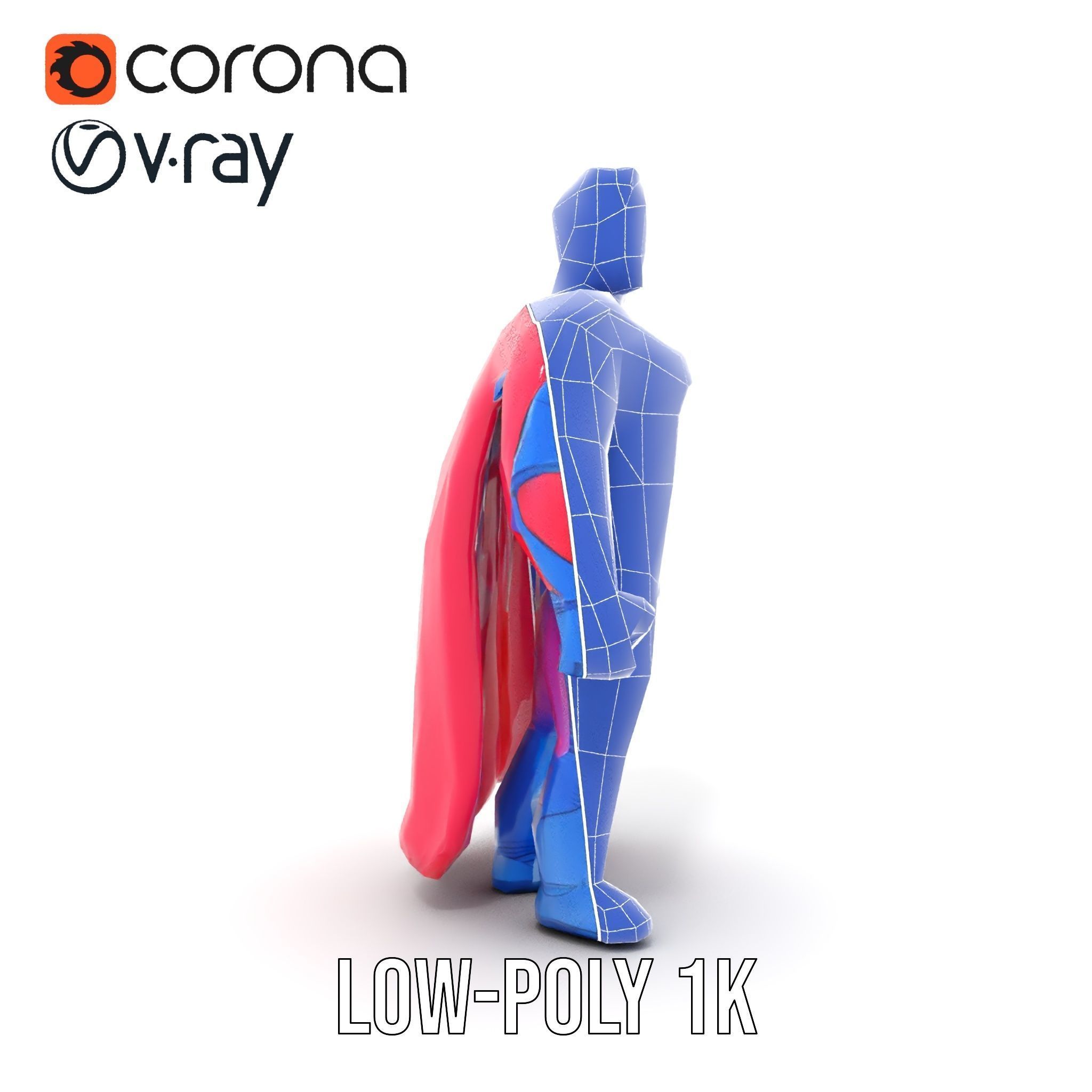 Superhero Action Figure Model Pack Low-poly 3D model_19