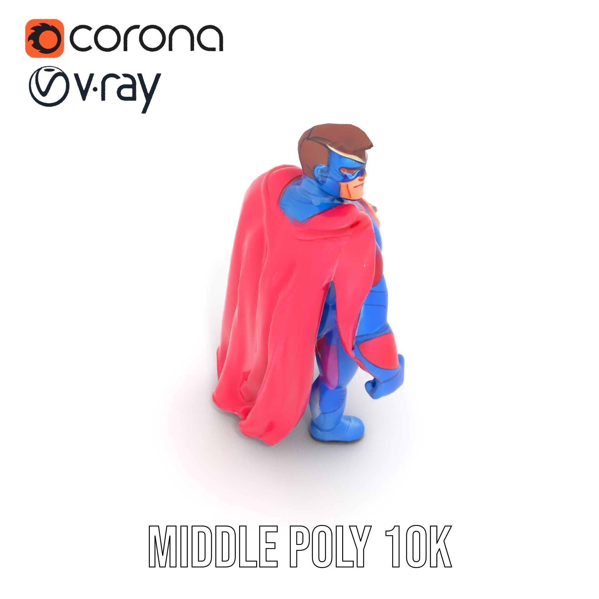 Superhero Action Figure Model Pack Low-poly 3D model_13