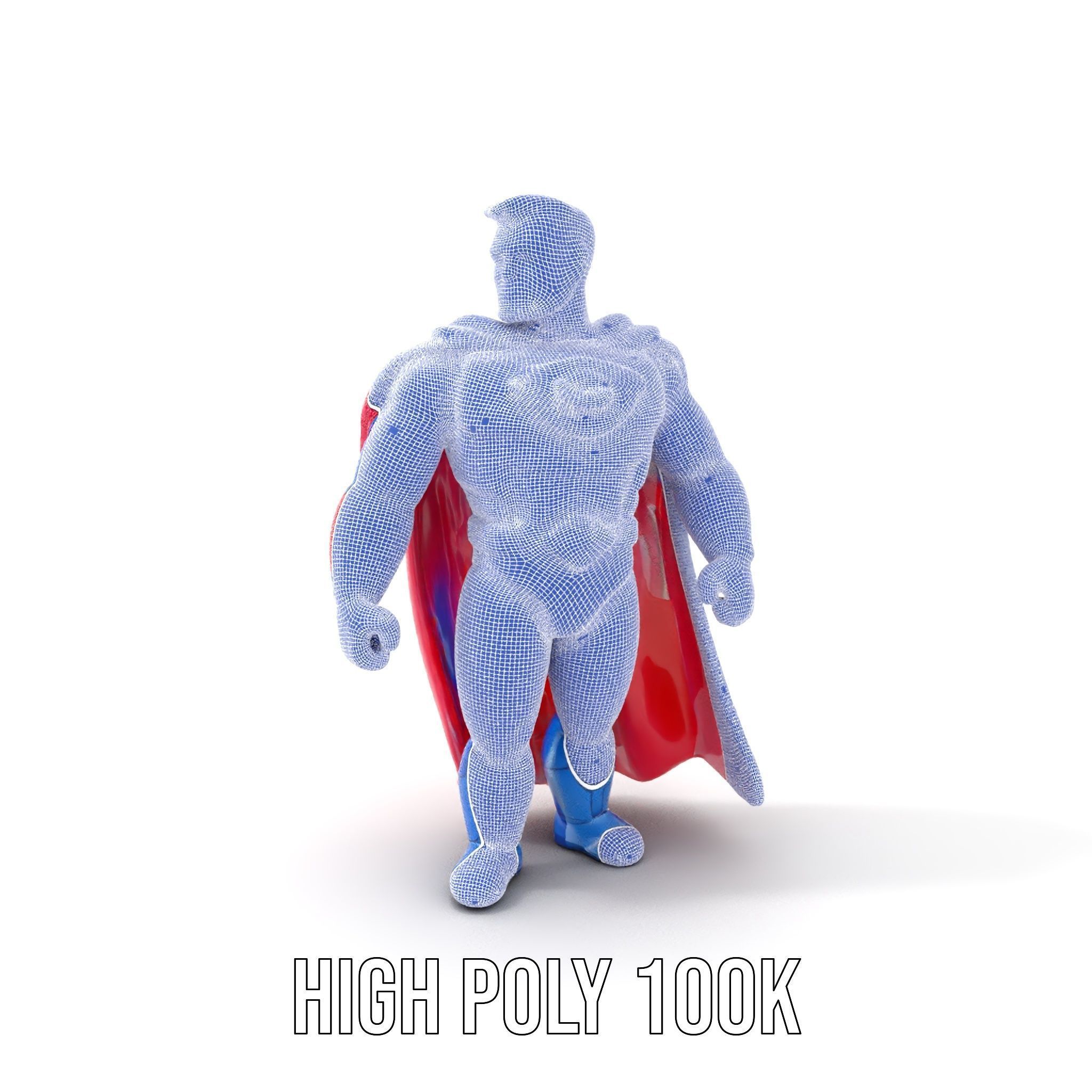 Superhero Action Figure Model Pack Low-poly 3D model_4