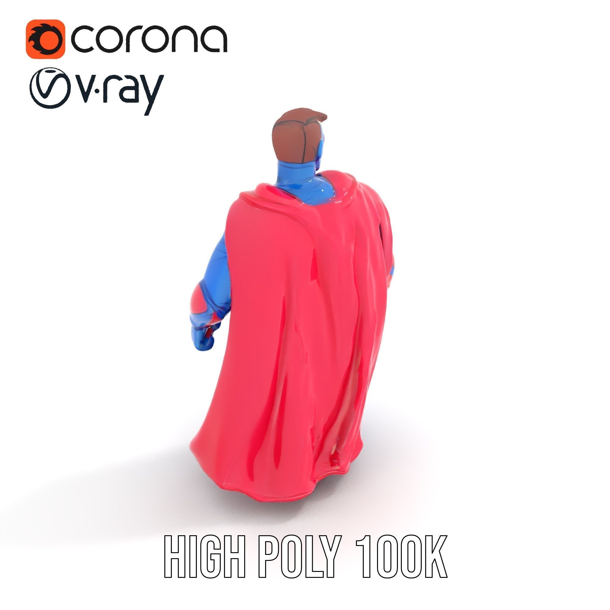 Superhero Action Figure Model Pack Low-poly 3D model_15