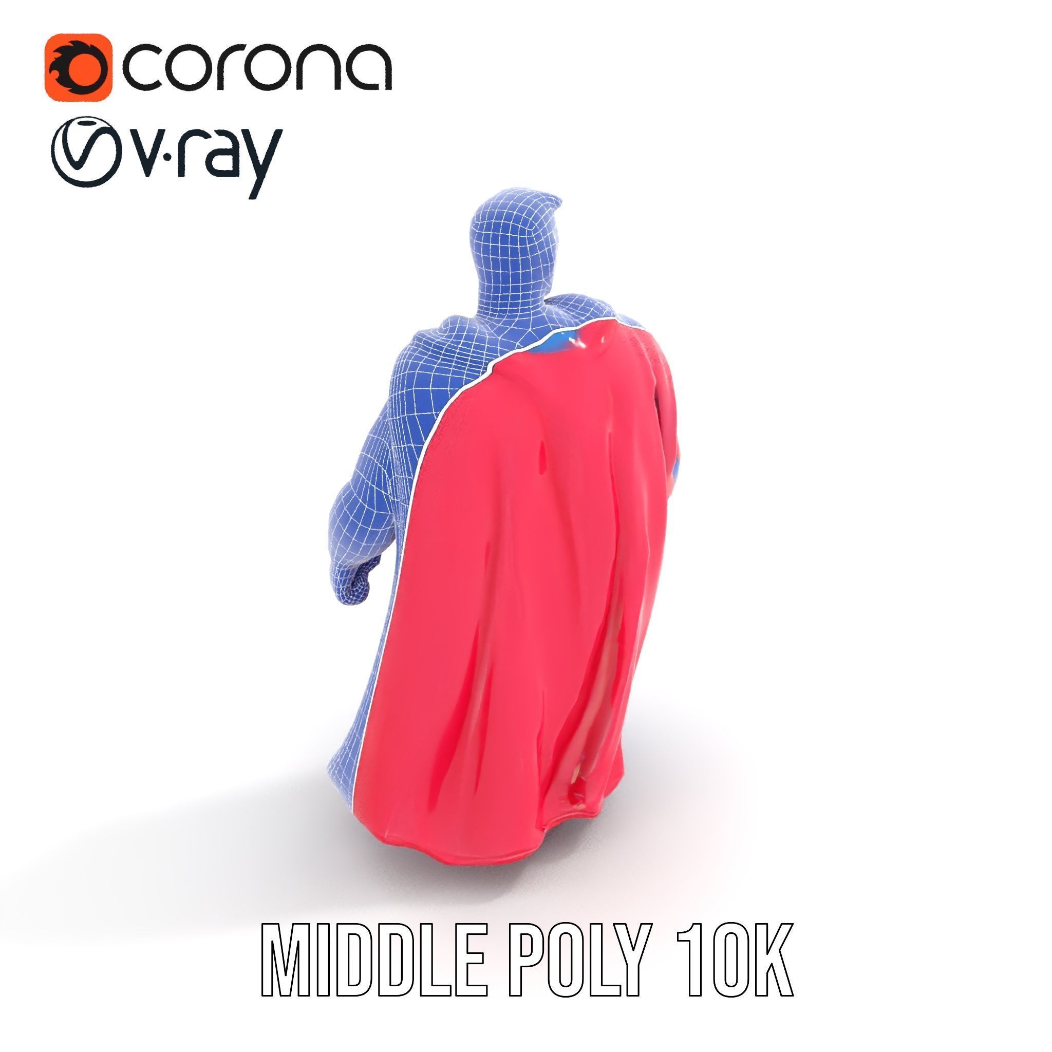 Superhero Action Figure Model Pack Low-poly 3D model_11