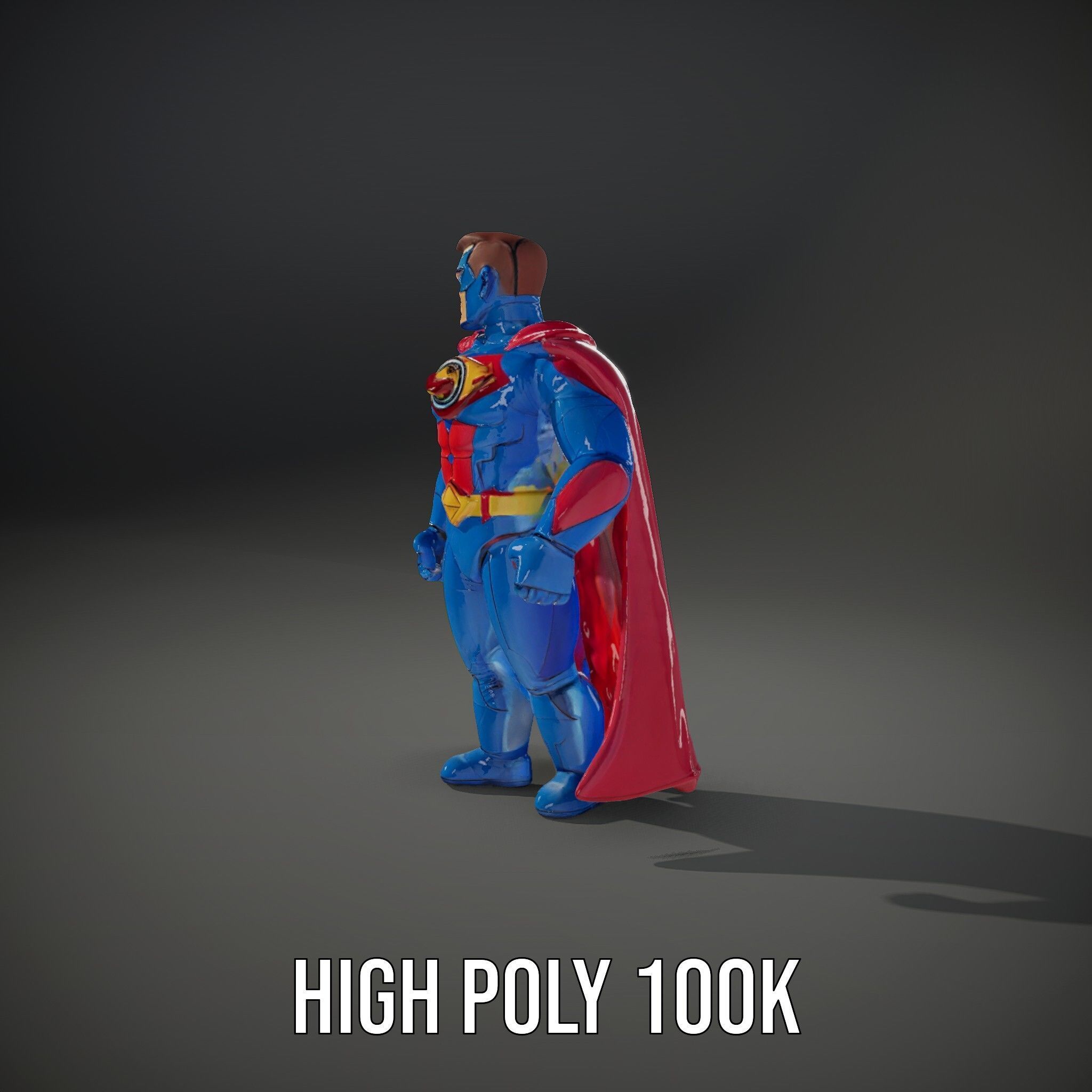 Superhero Action Figure Model Pack Low-poly 3D model_8