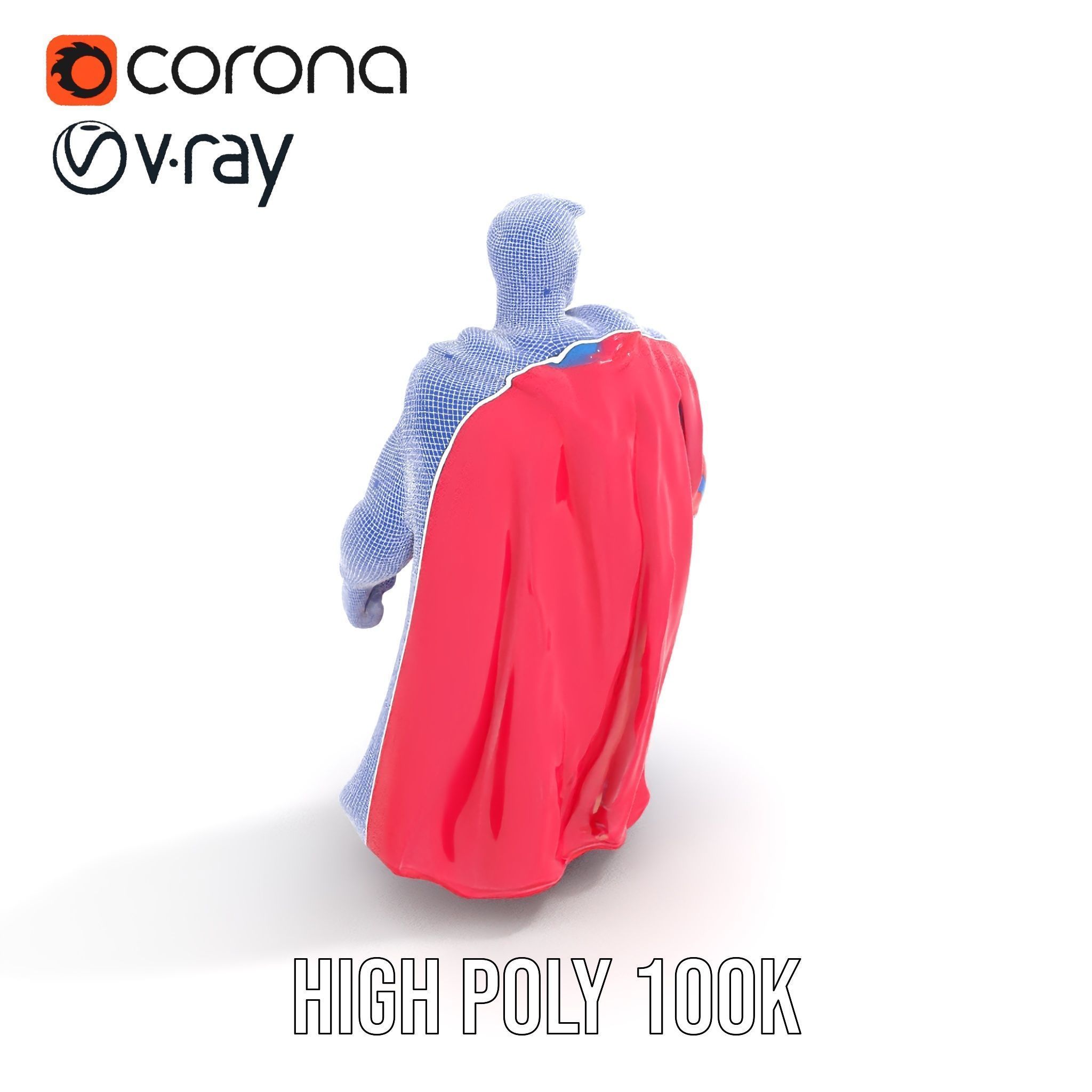Superhero Action Figure Model Pack Low-poly 3D model_29
