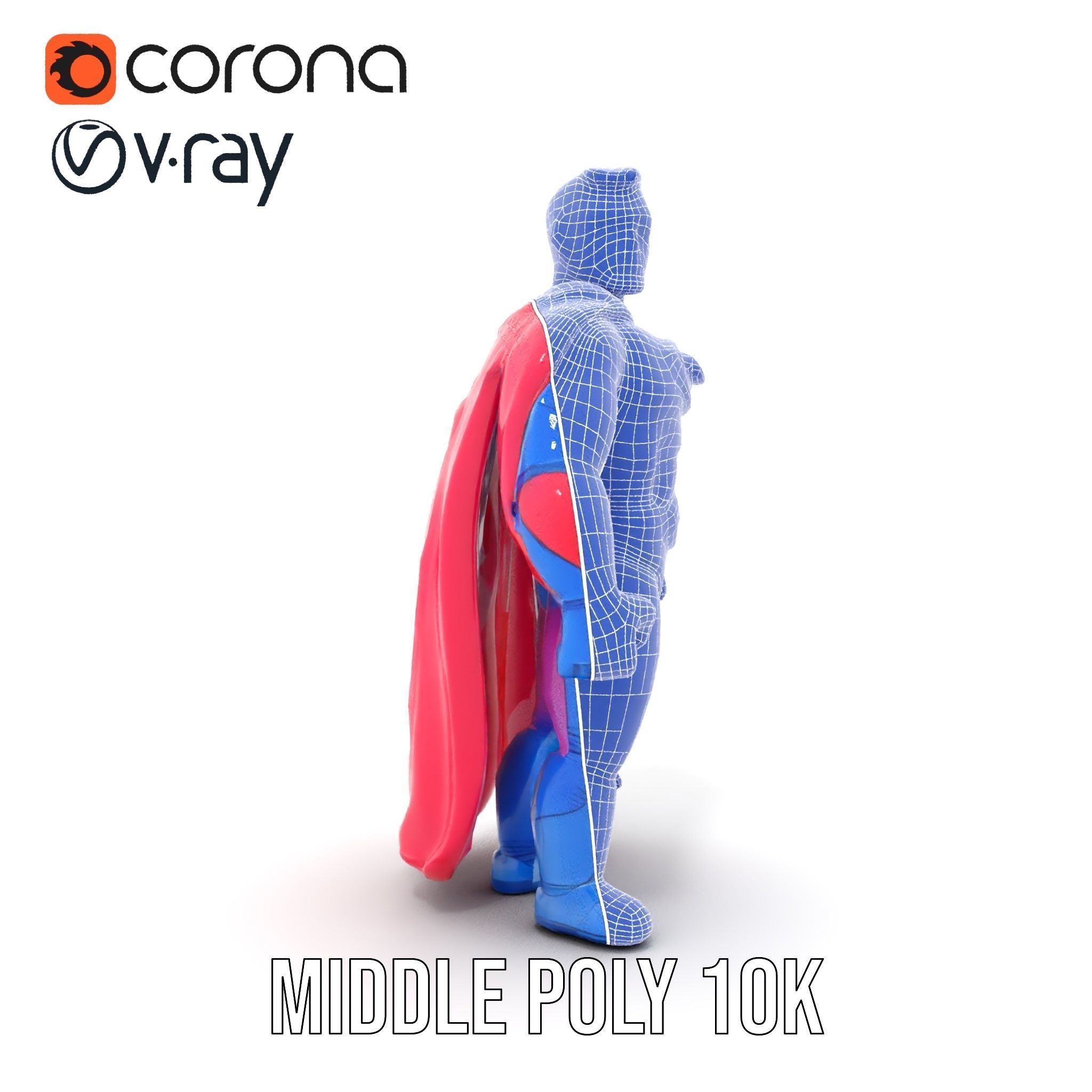 Superhero Action Figure Model Pack Low-poly 3D model_30